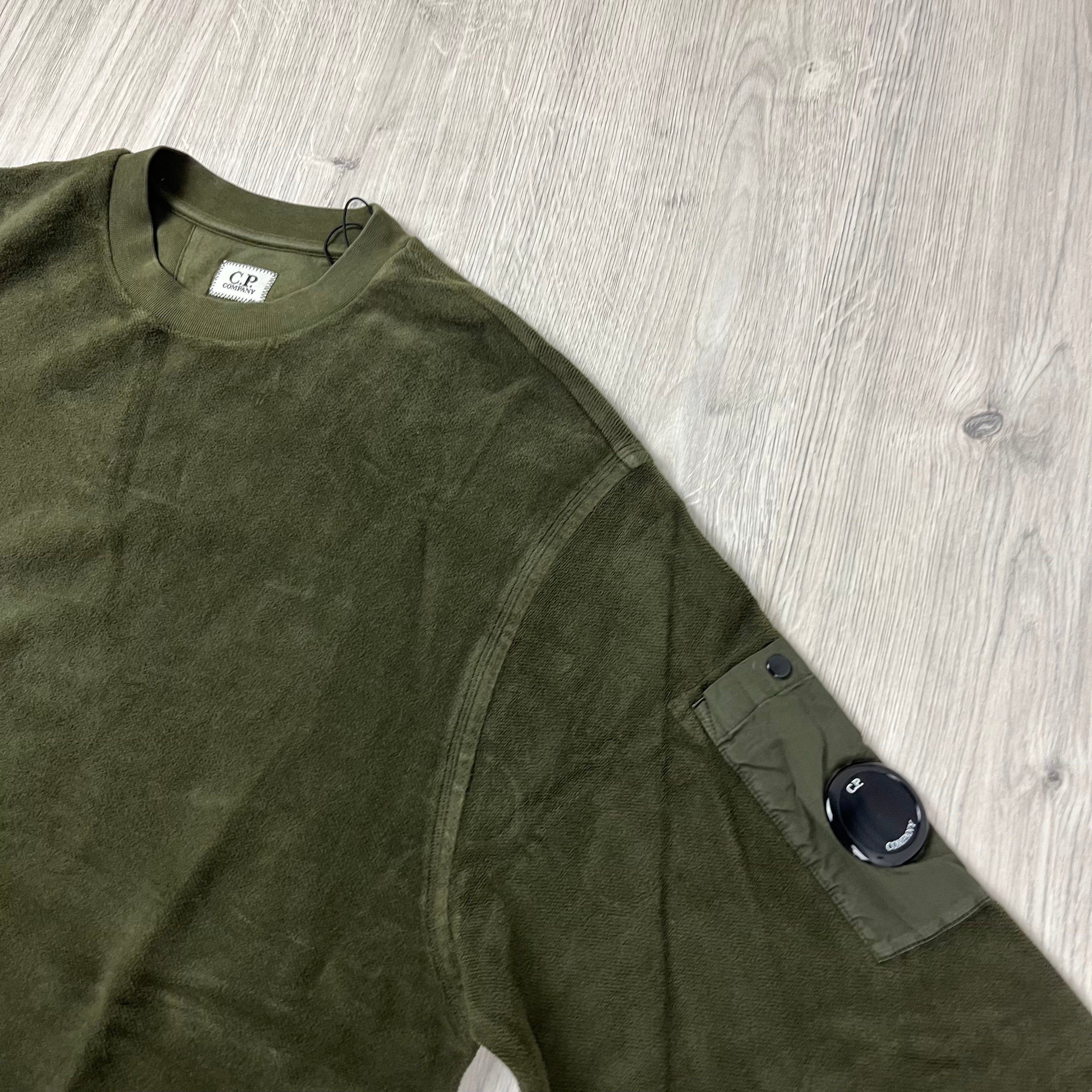 CP Company Raised Fleece Sweatshirt - Ivy Green -Usfansport