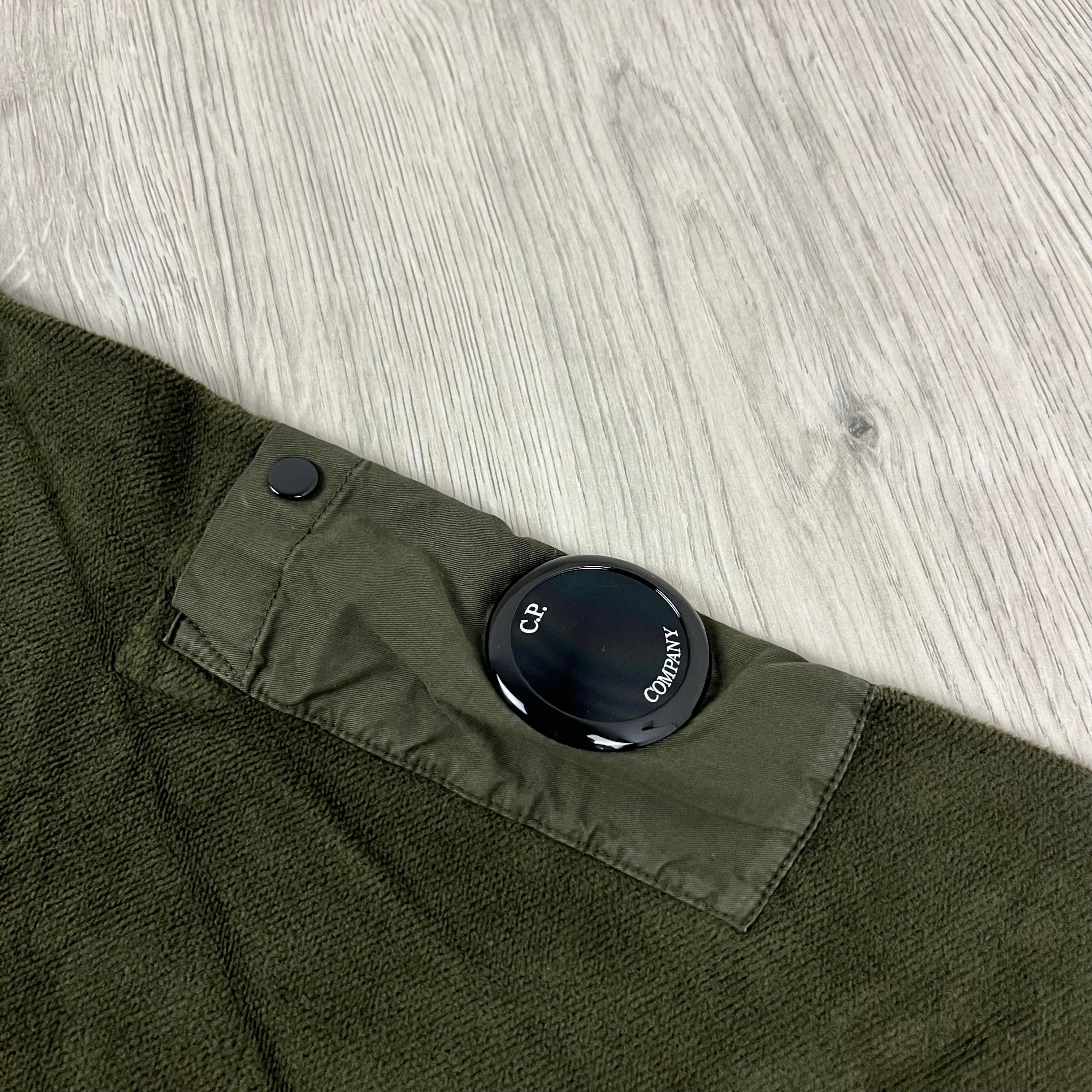 CP Company Raised Fleece Sweatshirt - Ivy Green -Usfansport