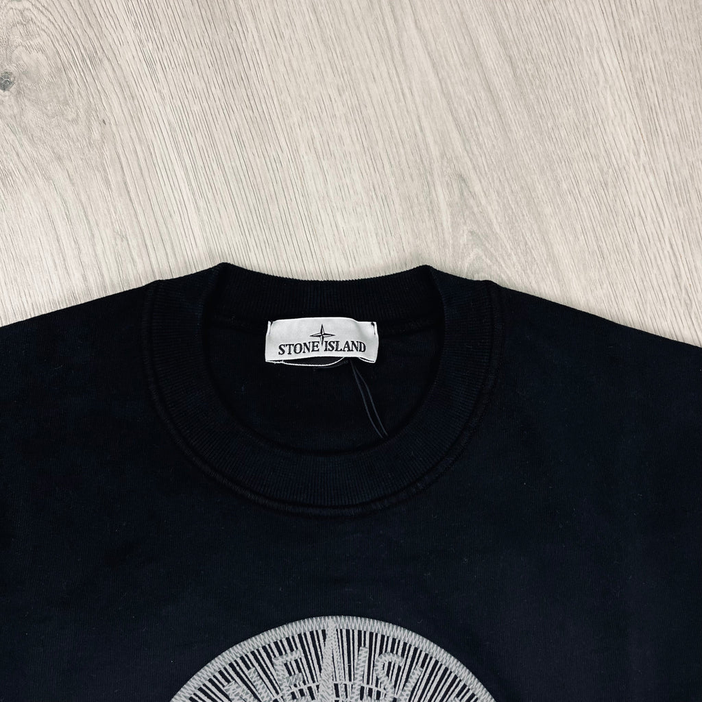 Stone Island Embroidered Sweatshirt - Black -Usfansport