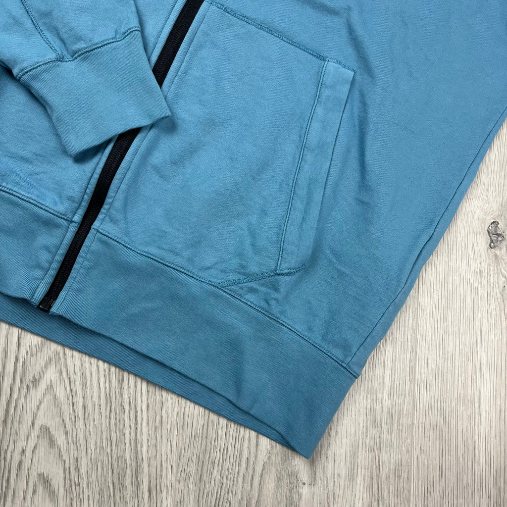 CP Company Light Fleece Zip Hoodie - Aegean Blue -Usfansport