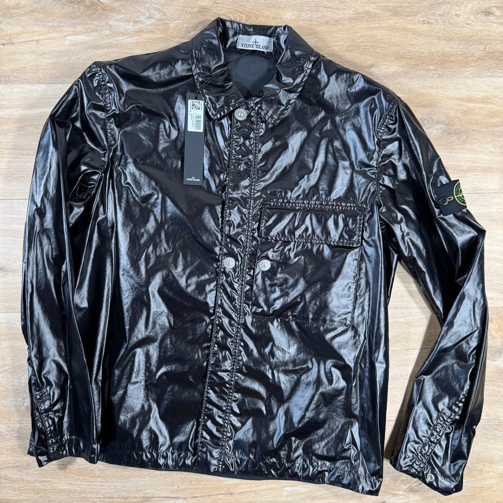 Stone Island Mussola Gomatta-TC Overshirt in Black -Usfansport