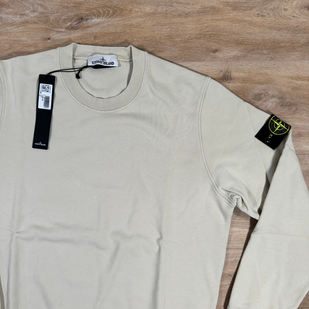 Stone Island Garment Dyed Crewneck Sweatshirt in Plaster -Usfansport