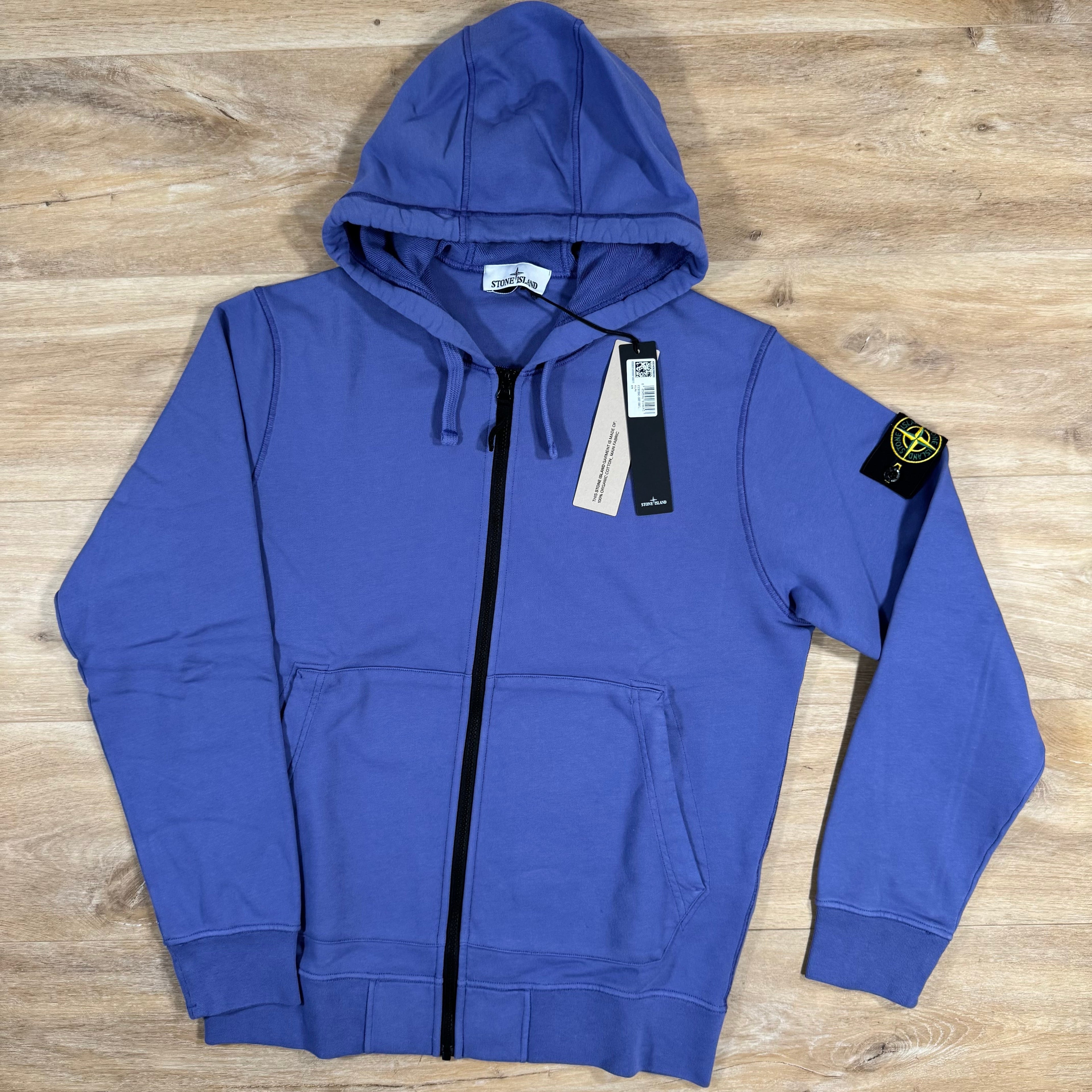 Stone Island Organic Cotton Fleece Zip Hoodie in Lavender -Usfansport