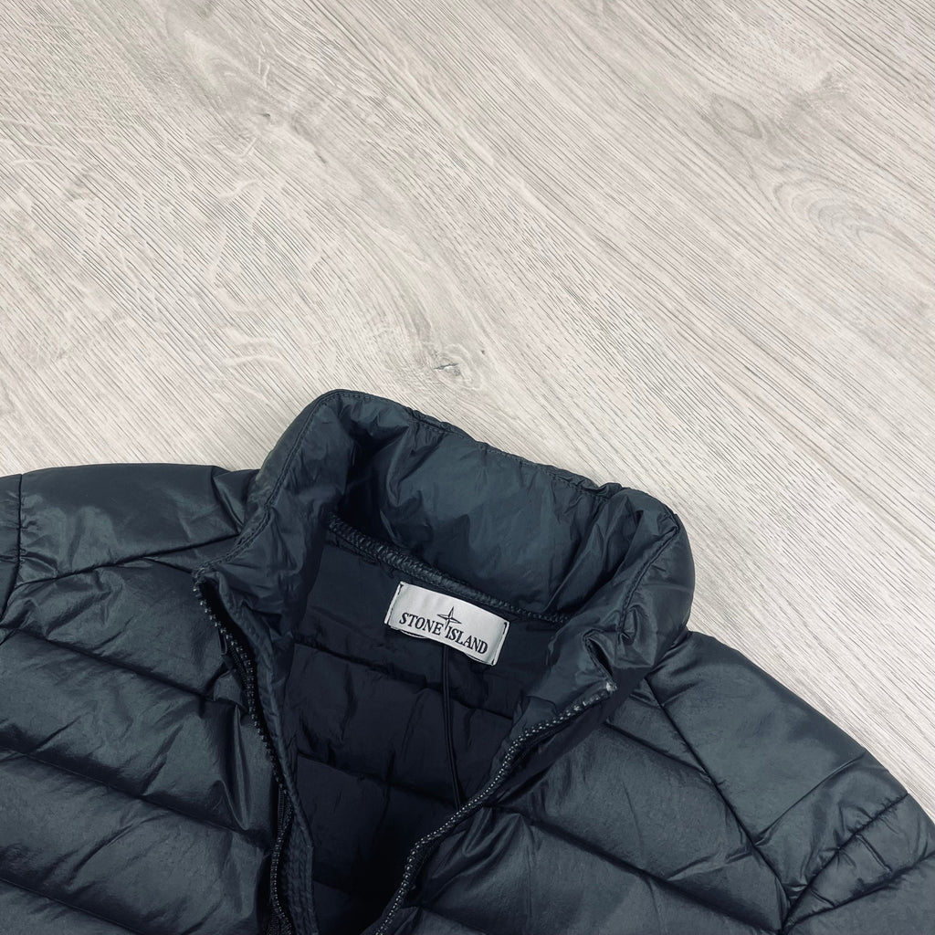 Stone Island Woven Down Jacket - Black -Usfansport