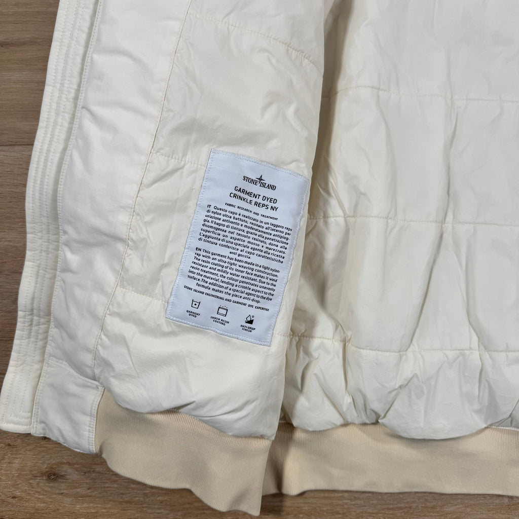 Stone Island Crinkle Reps NY Padded Jacket in Ivory -Usfansport