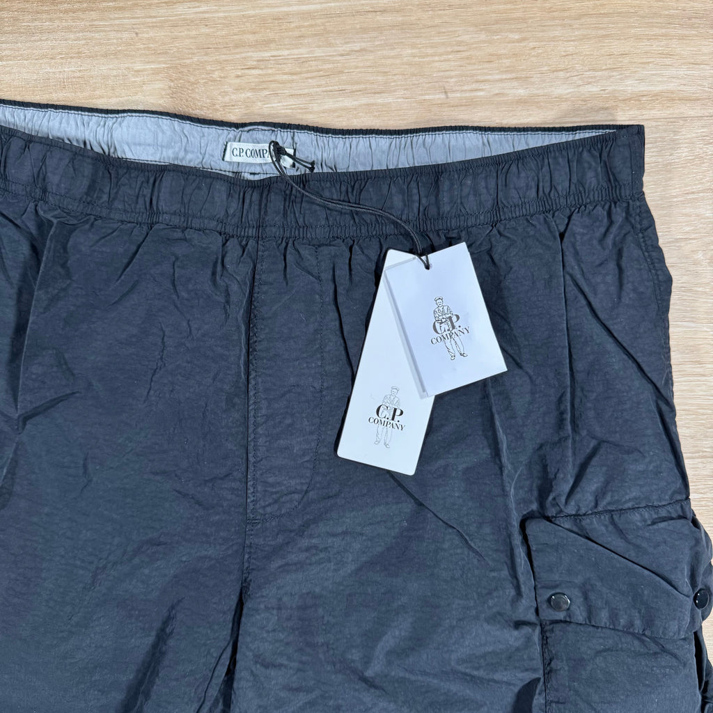 CP Company Flatt Nylon Cargo Lens Swim Shorts in Black -Usfansport