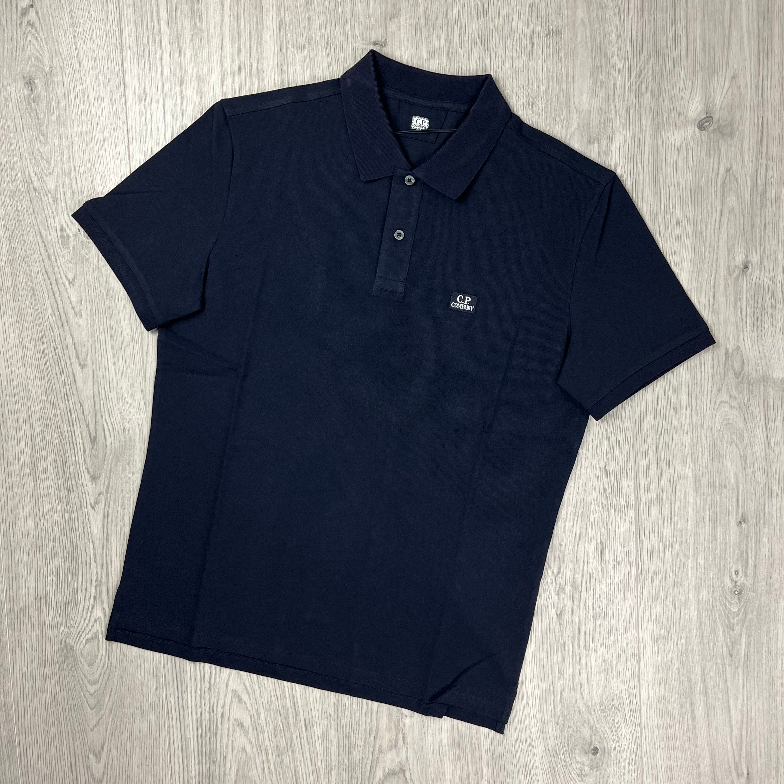 CP Company Piquet Polo Shirt - Navy -Usfansport