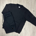 CP Company Raised Fleece Tracksuit - Black -Usfansport