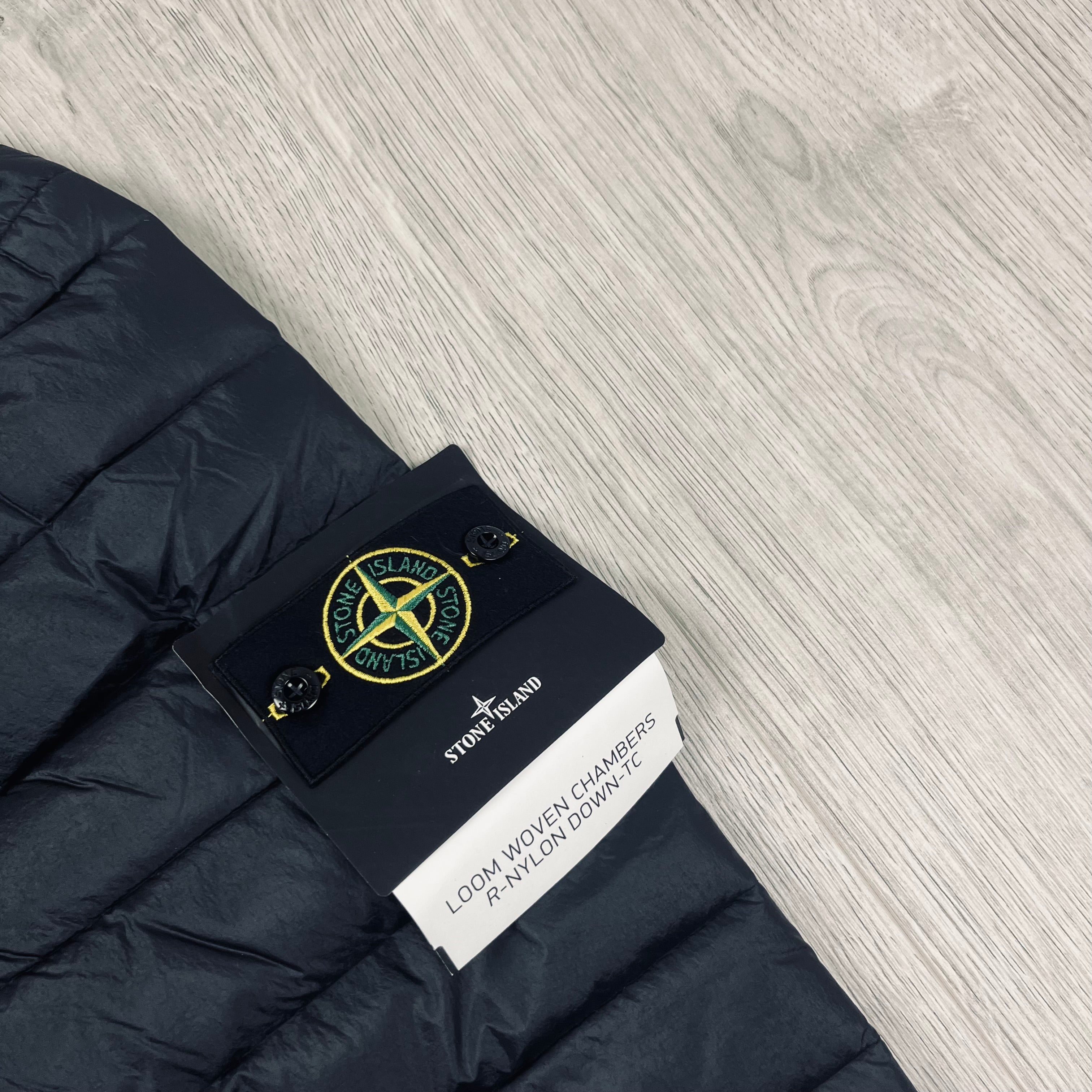 Stone Island Woven Down Jacket - Black -Usfansport
