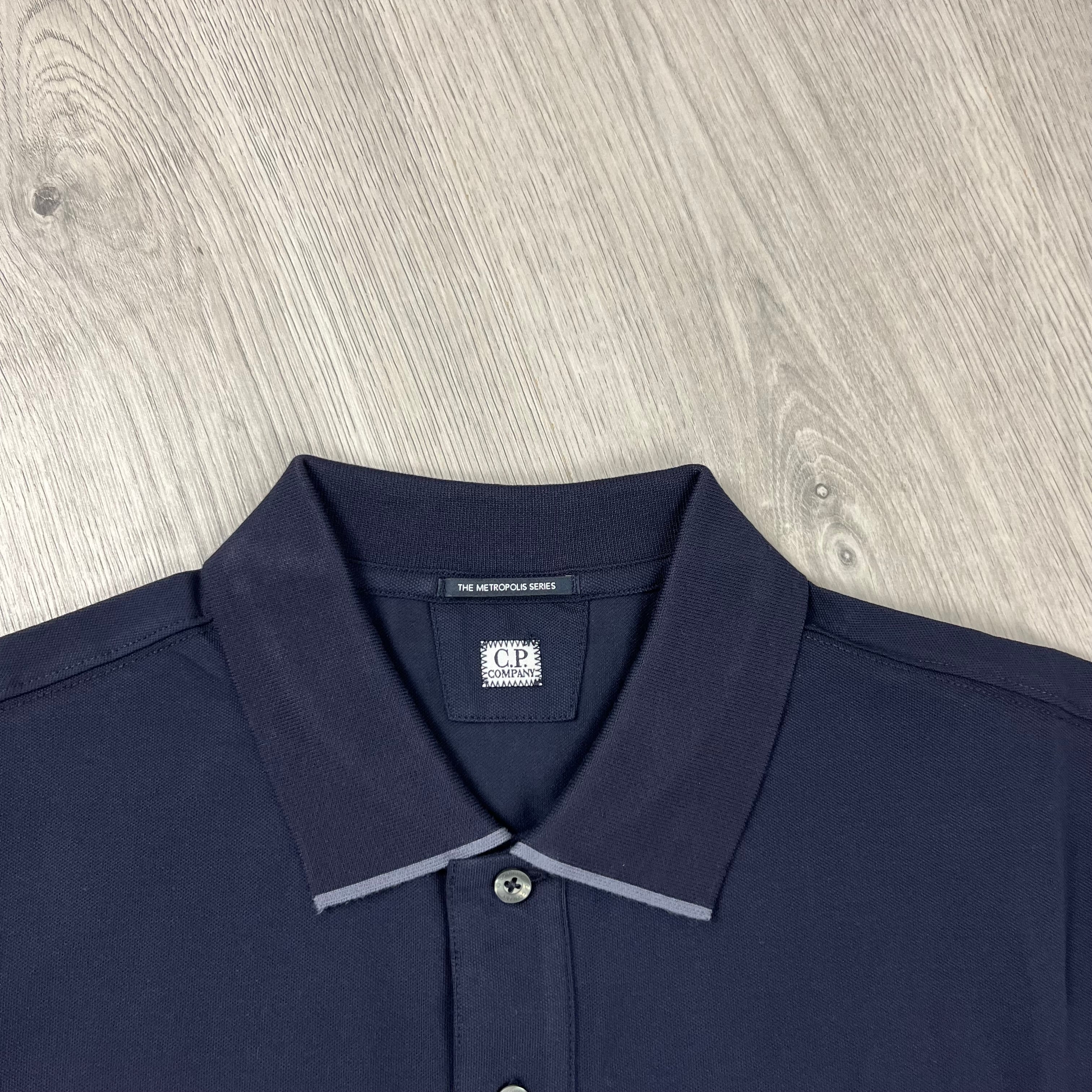 CP Company Metropolis Polo Shirt - Navy -Usfansport