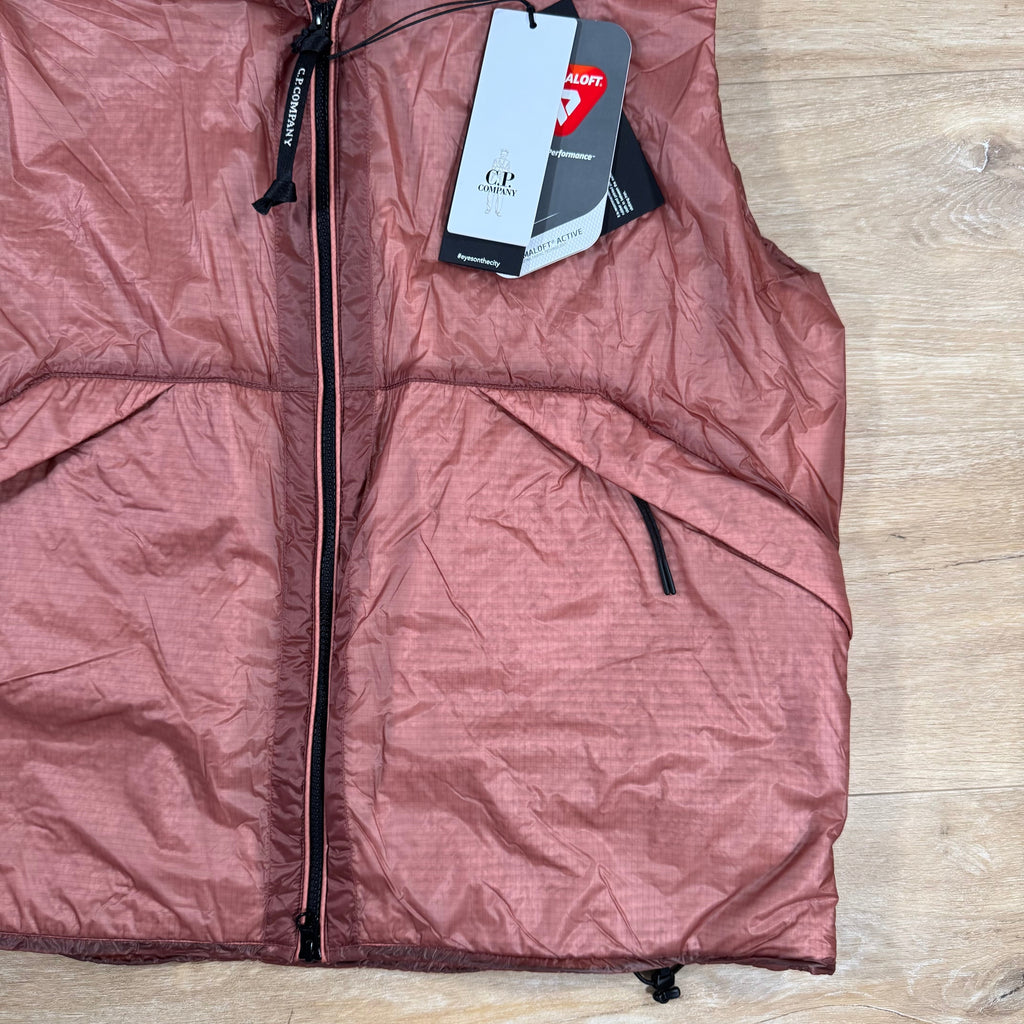 CP Company Nada Shell Primaloft Goggle Vest in Canyon Clay - Pink -Usfansport