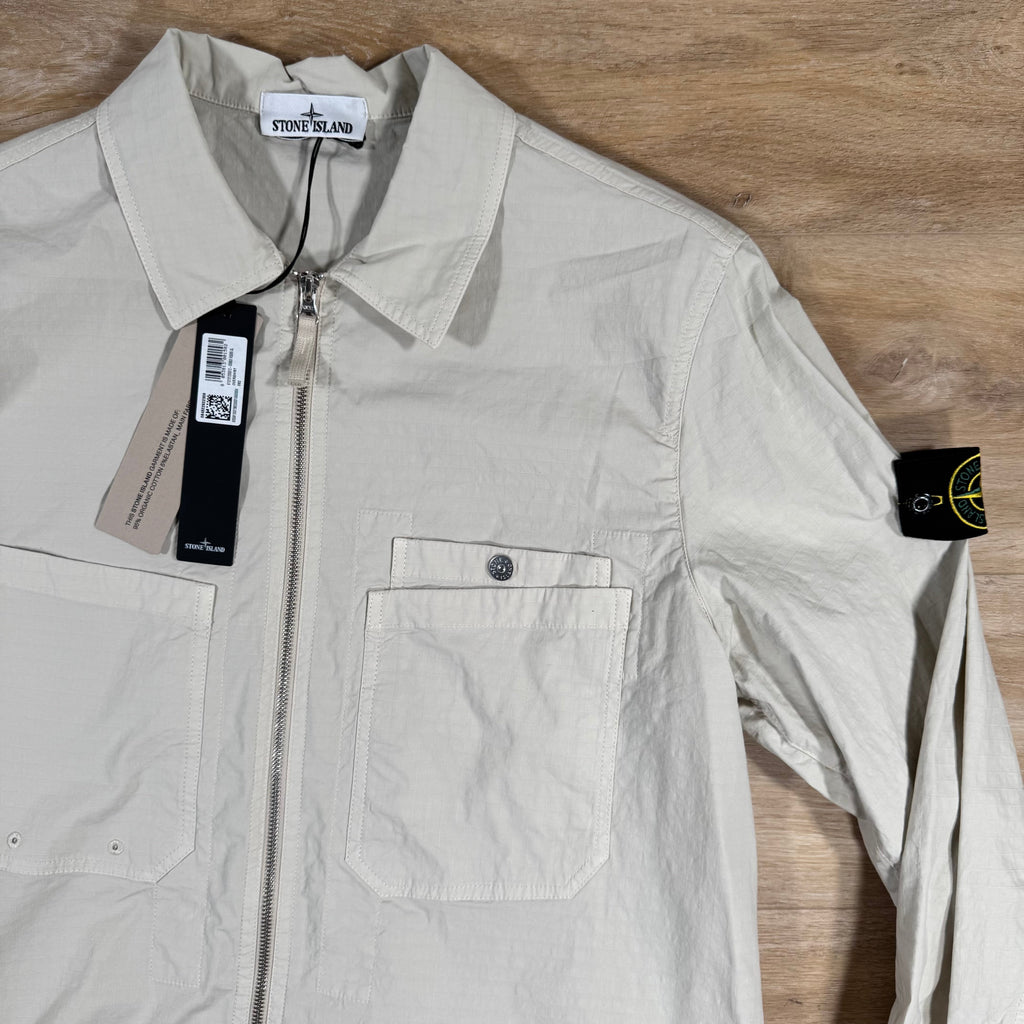 Stone Island Mil-Spec Stretch Ripstop-TC Overshirt in Sand -Usfansport