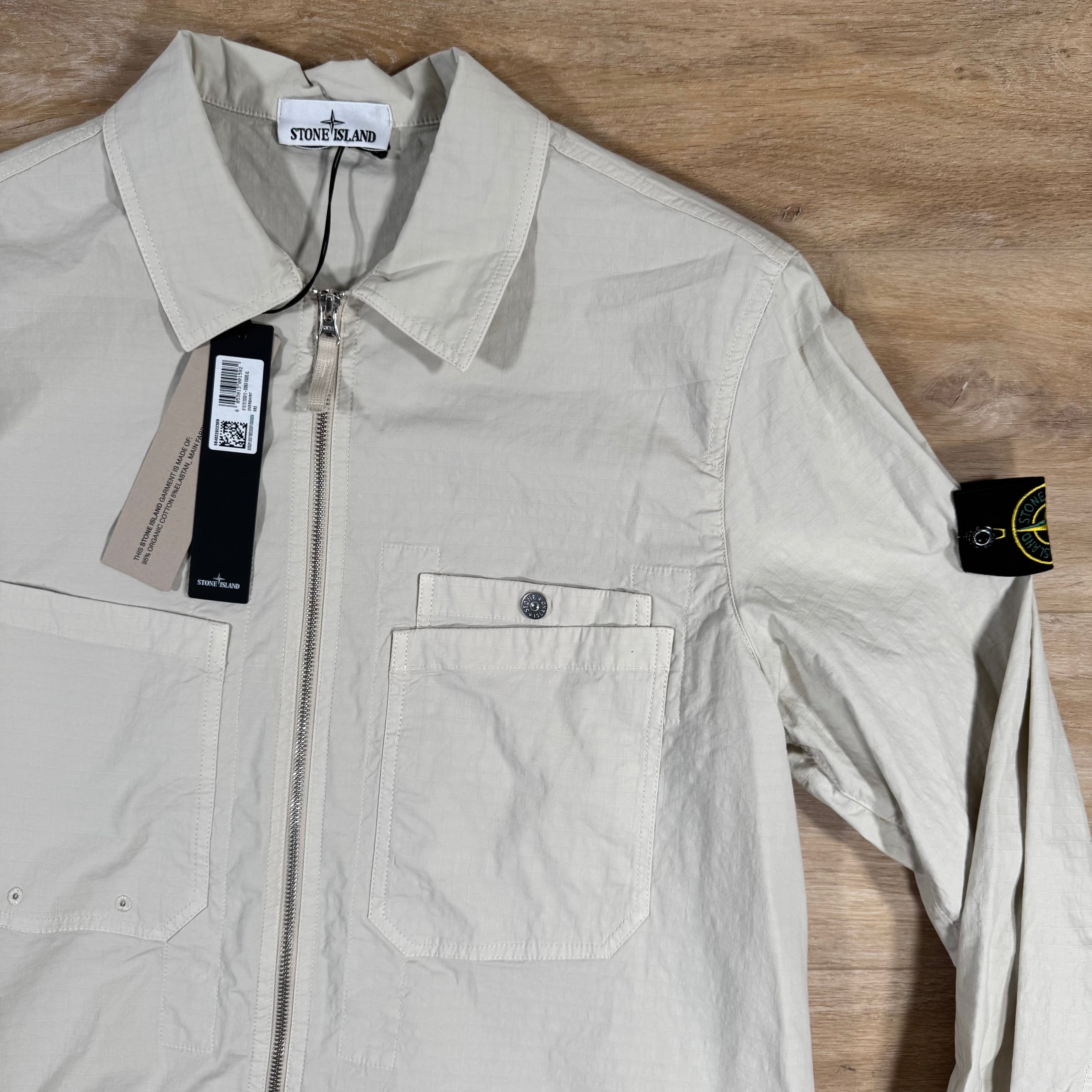 Stone Island Mil-Spec Stretch Ripstop-TC Overshirt in Sand -Usfansport