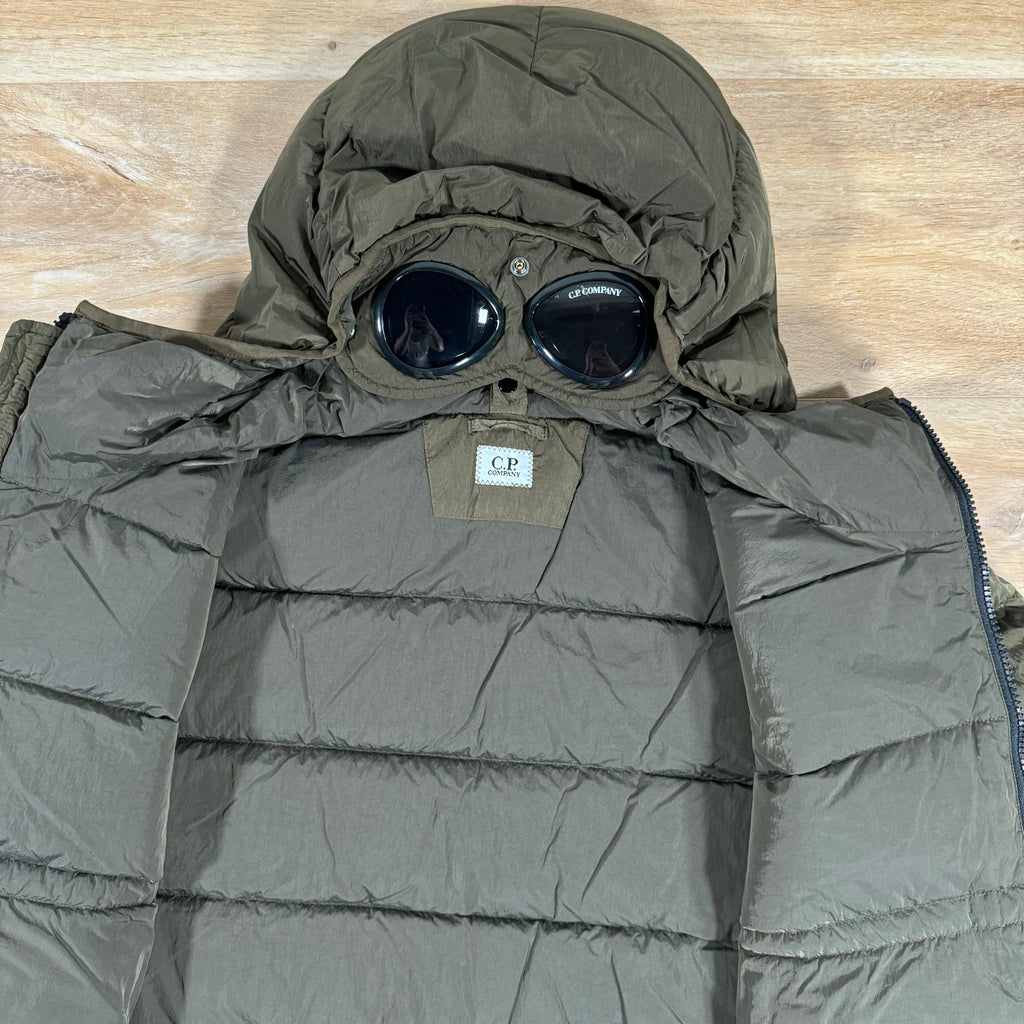 CP Company Chrome-R Goggle Down Jacket in Ivy Green -Usfansport