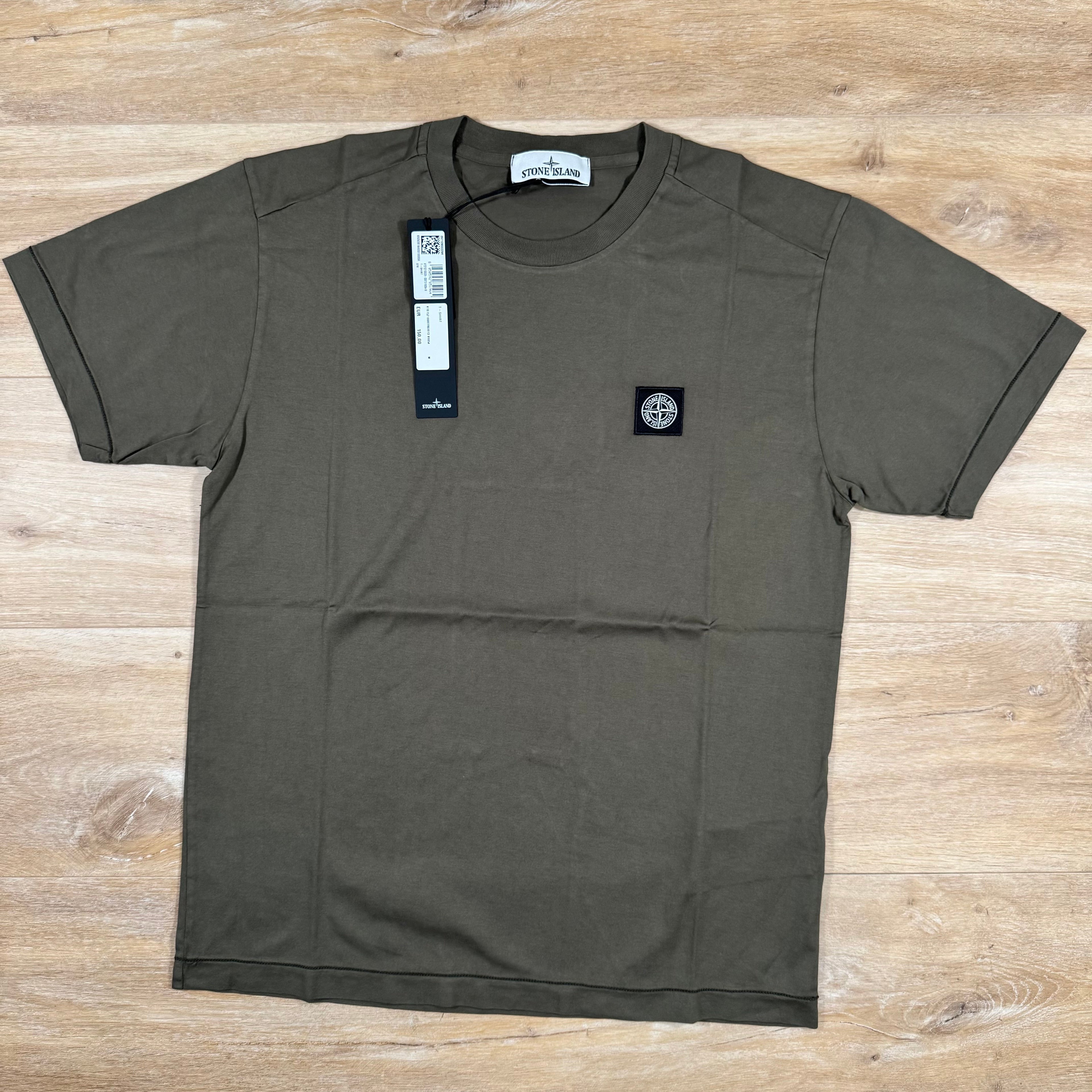 Stone Island Patch Logo T-Shirt in Military Green -Usfansport