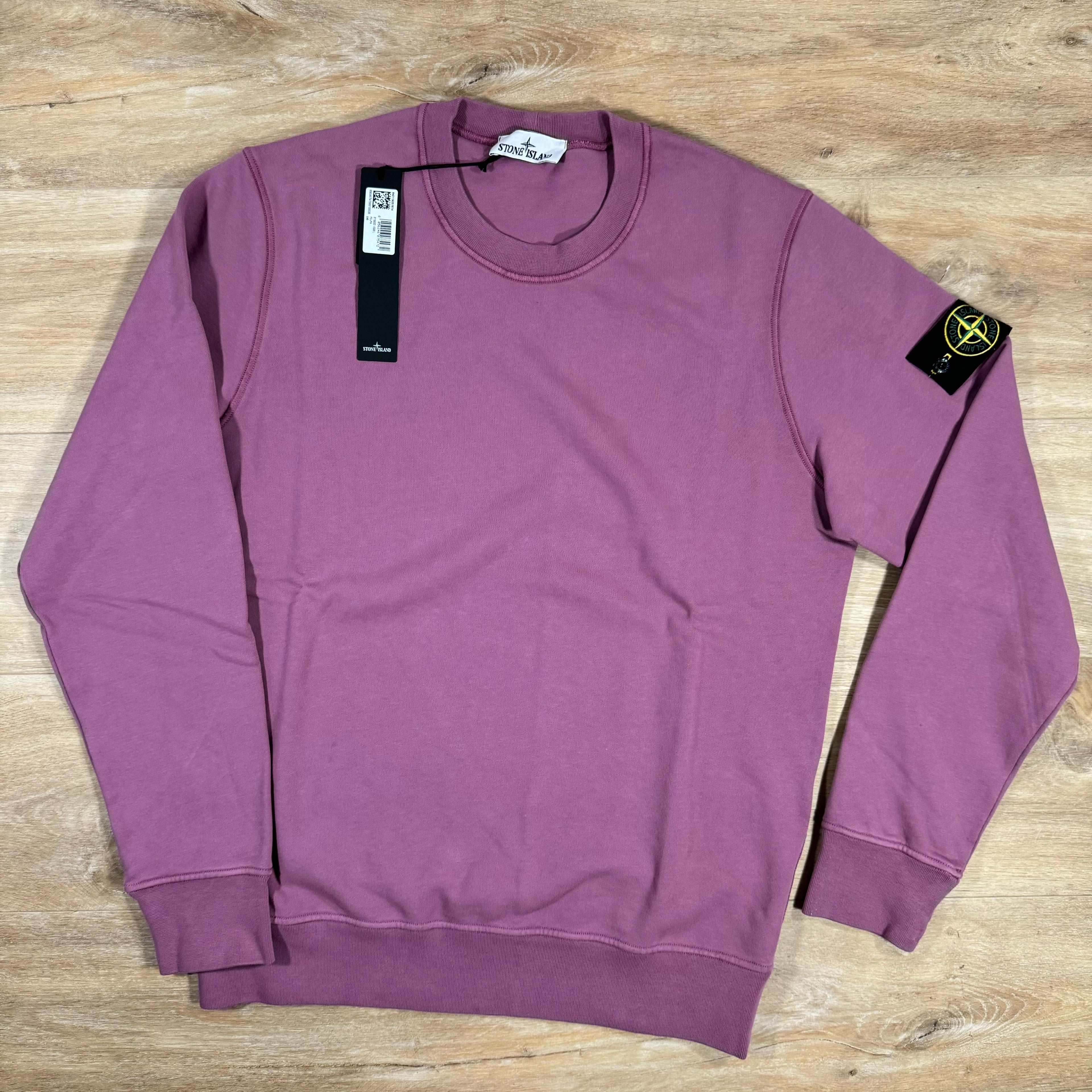 Stone Island Garment Dyed Crewneck Sweatshirt in Onion Rose -Usfansport