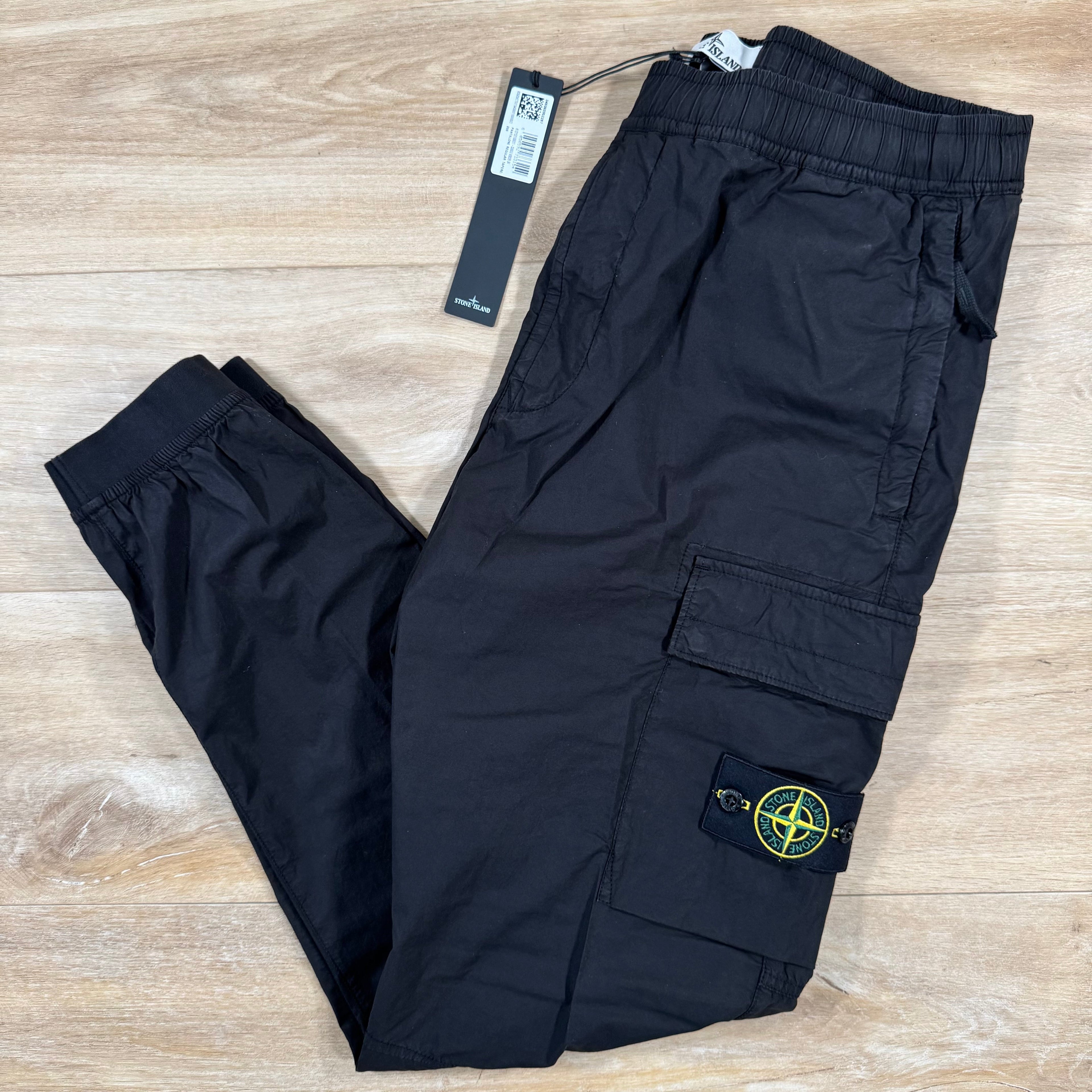 Stone Island Stretch Cotton Tela Cargo Pants in Black -Usfansport