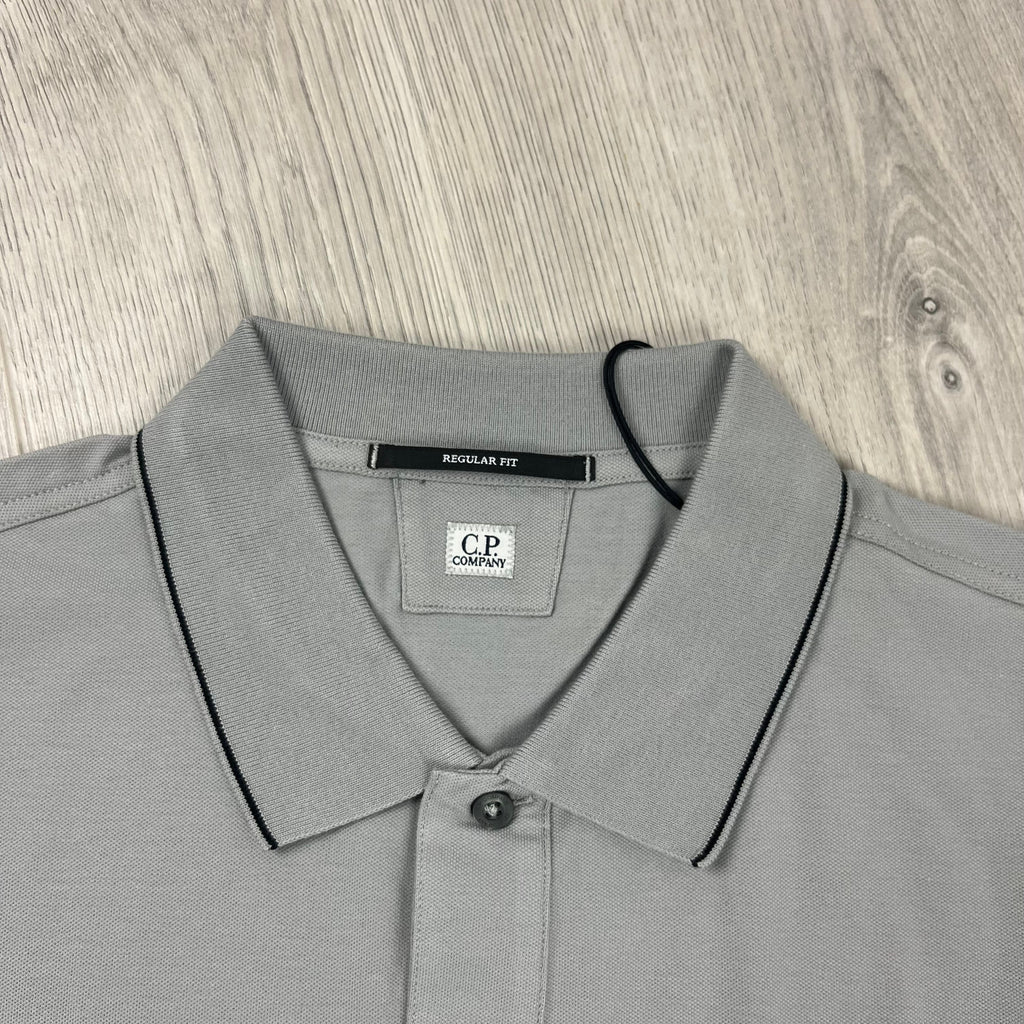 CP Company Piquet Polo Shirt - Drizzle -Usfansport
