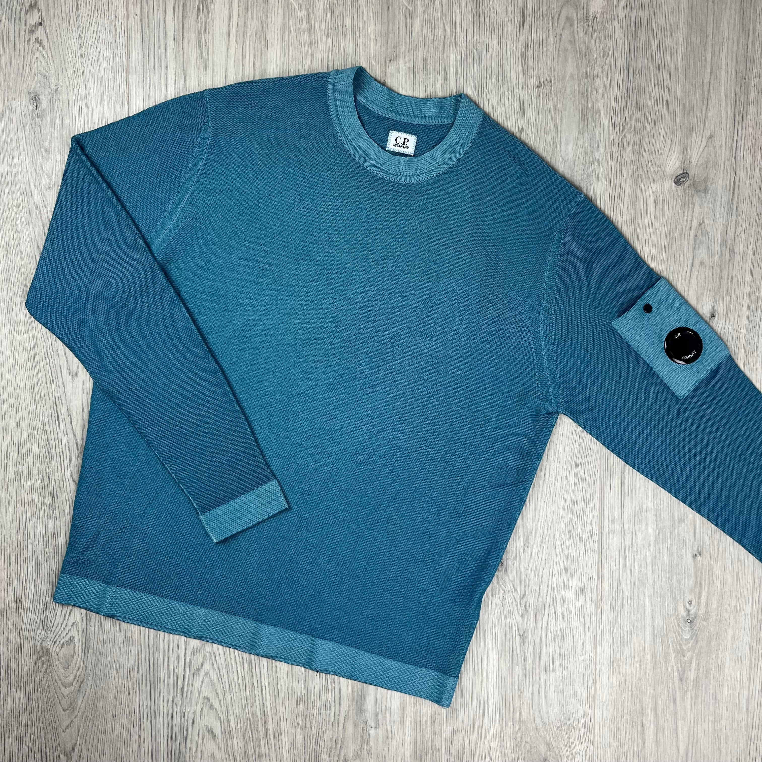 CP Company Knit Sweatshirt - Aegean Blue -Usfansport