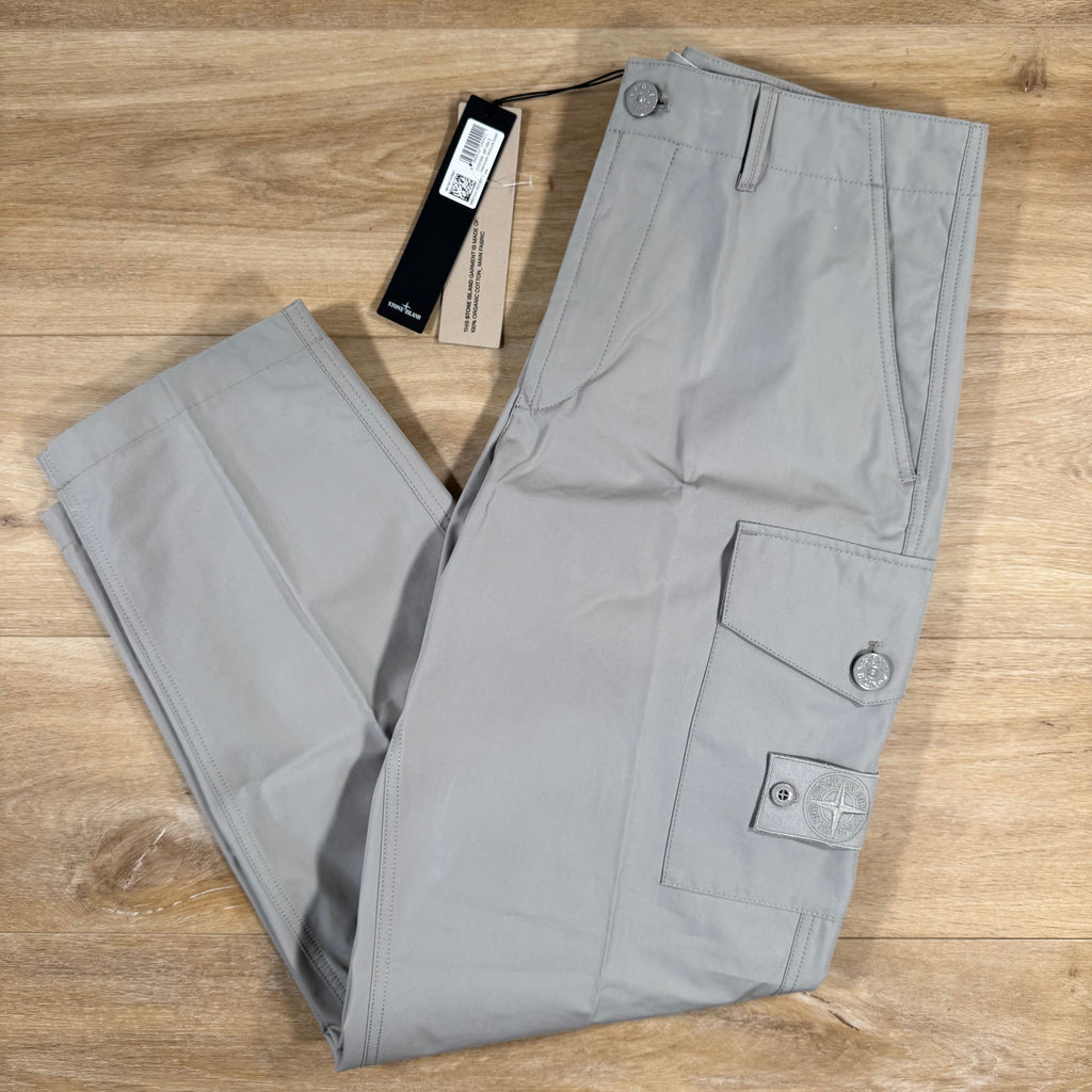 Stone Island Weatherproof Ghost Cargo Trousers in Dust Grey -Usfansport