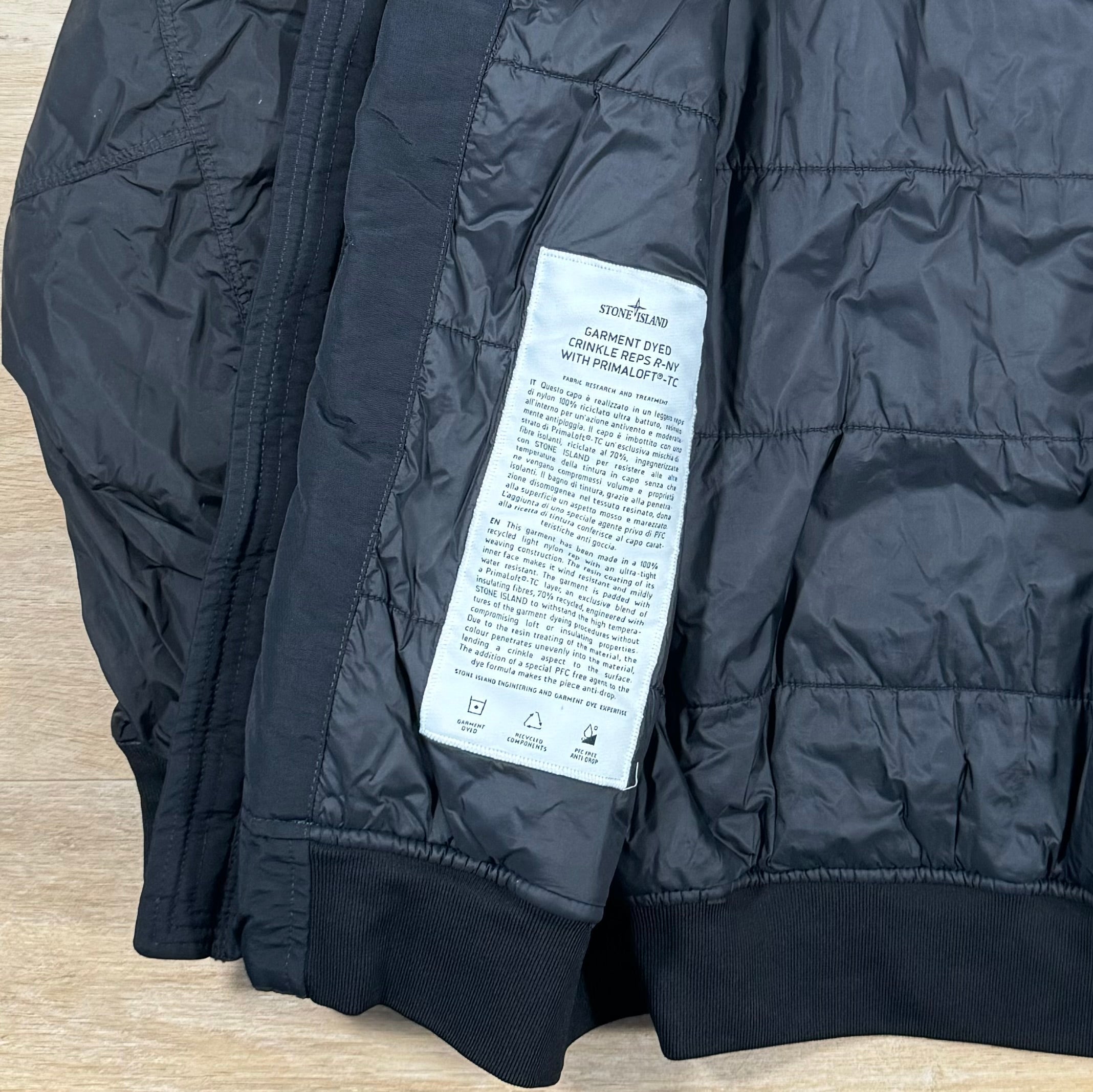 Stone Island Crinkle Reps R-NY Primaloft T-C Jacket in Black -Usfansport