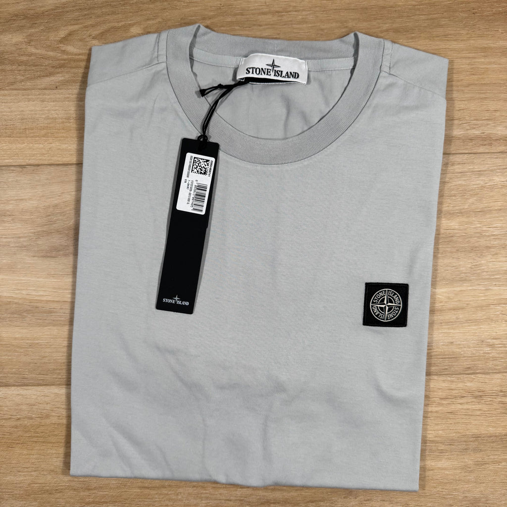 Stone Island Patch Logo T-Shirt in Pearl Grey -Usfansport