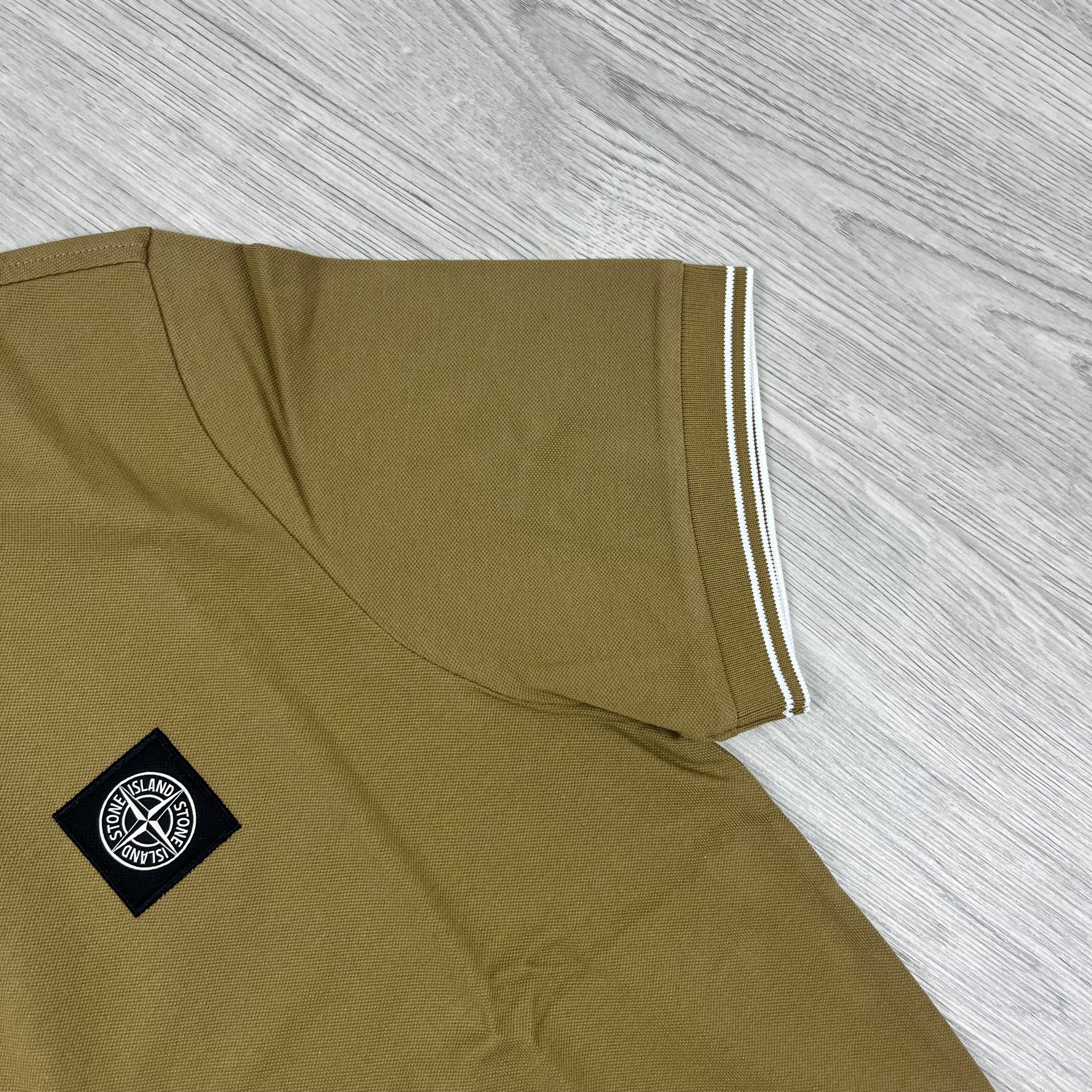 Stone Island Patch Polo Shirt - Beige -Usfansport