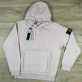 Stone Island Organic Cotton Fleece Pullover Hoodie in Antique Rose -Usfansport