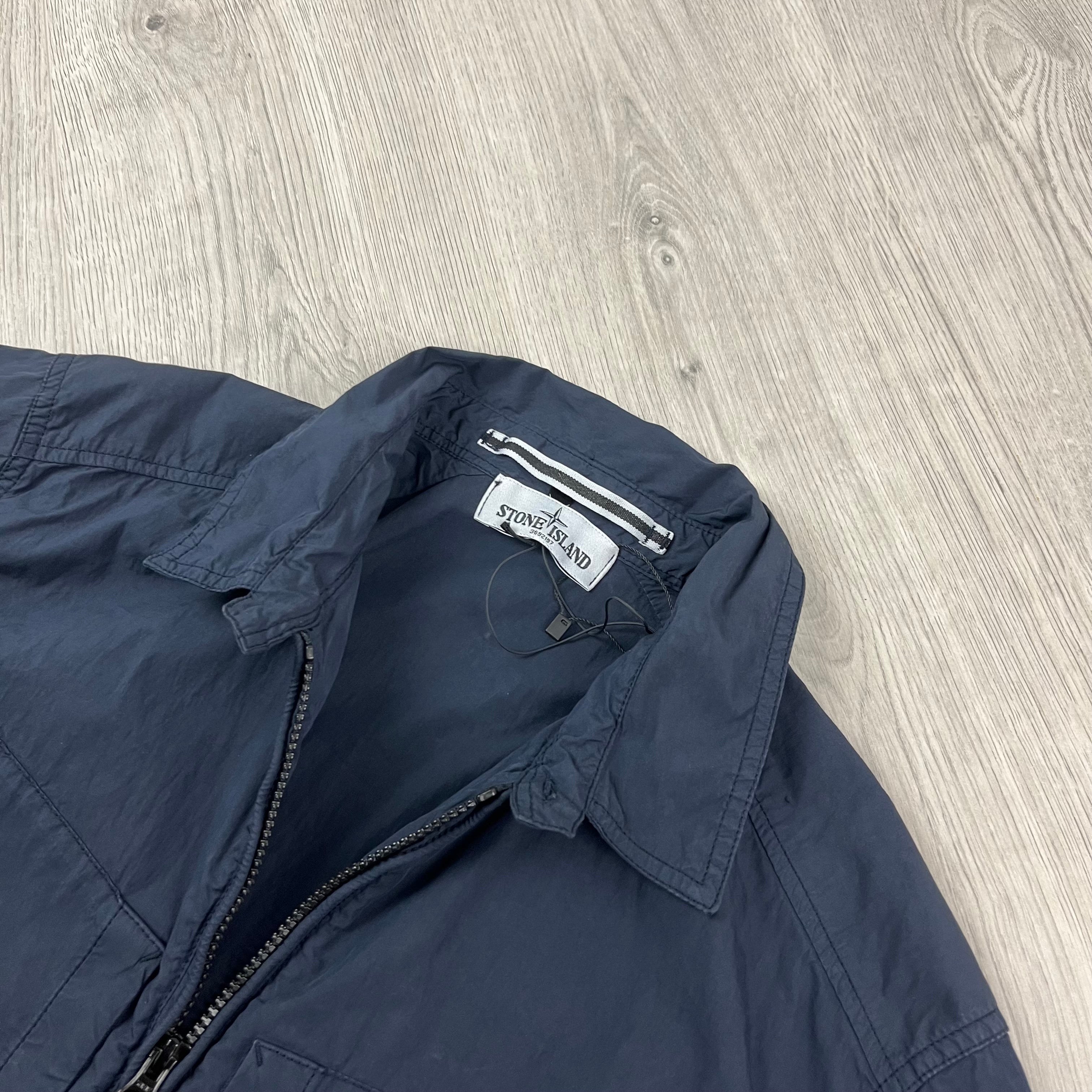 Stone Island Hooded Overshirt - Navy -Usfansport