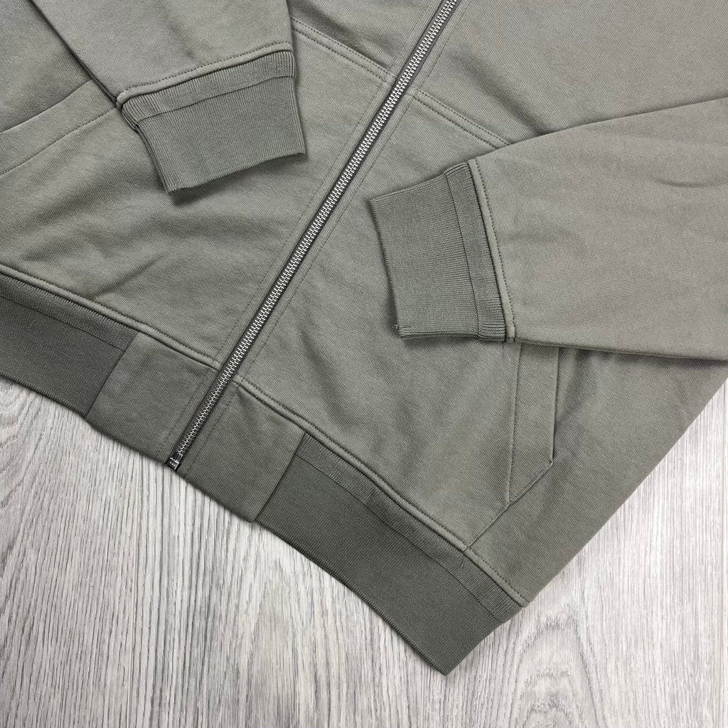 CP Company Raised Fleece Zip Hoodie - Fallen Rock -Usfansport