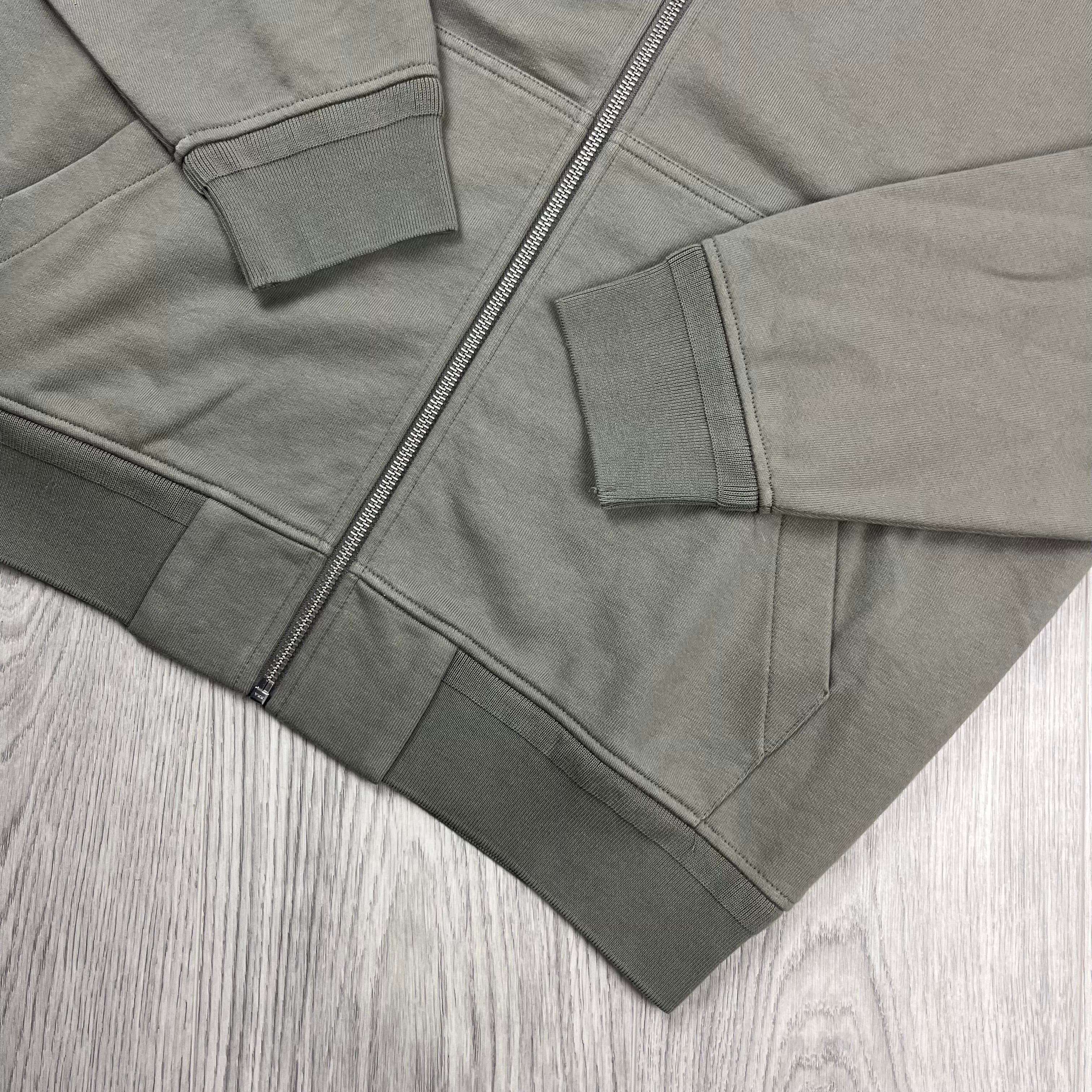 CP Company Raised Fleece Zip Hoodie - Fallen Rock -Usfansport