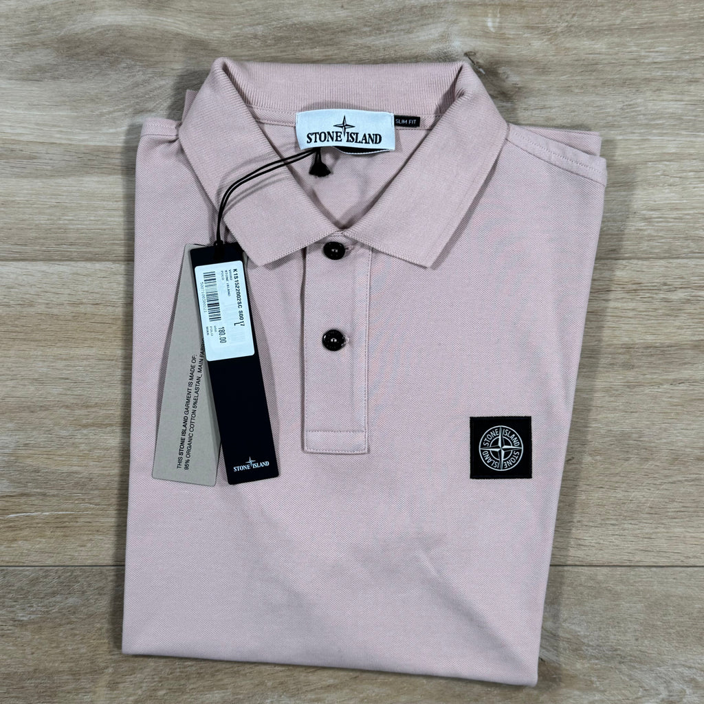 Stone Island Organic Cotton Pique Polo Shirt in Antique Rose -Usfansport