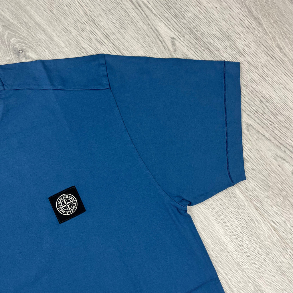 Stone Island Patch T-Shirt - Avio Blue -Usfansport