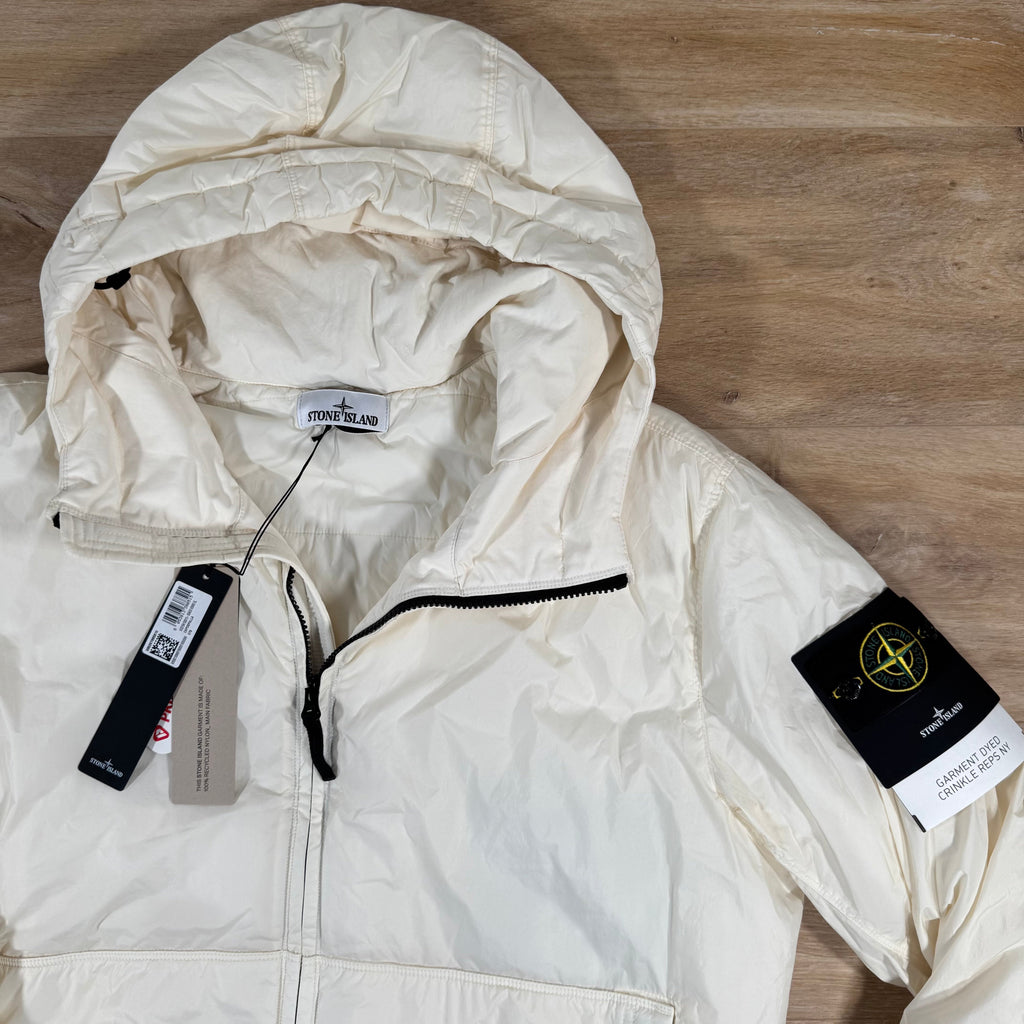 Stone Island Crinkle Reps NY Padded Jacket in Ivory -Usfansport