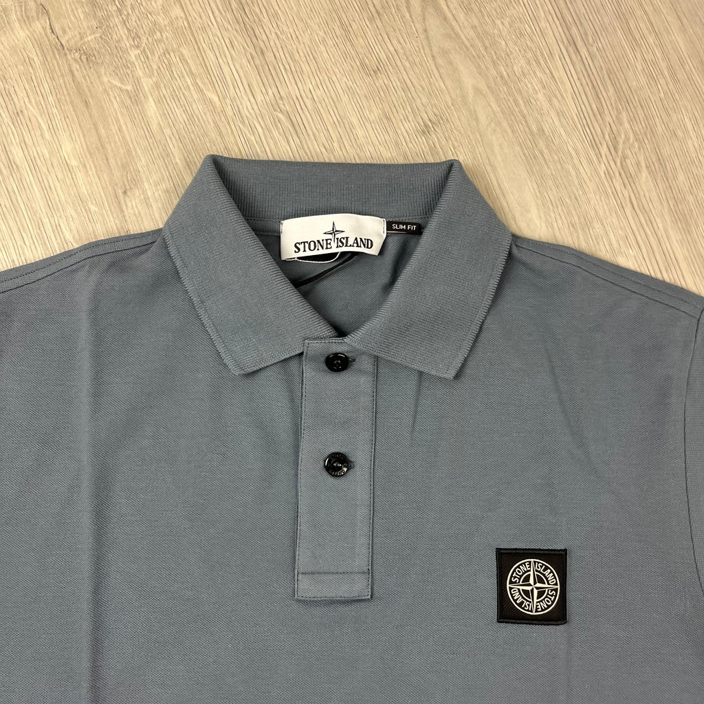 Stone Island Patch Polo Shirt - Avio Blue -Usfansport
