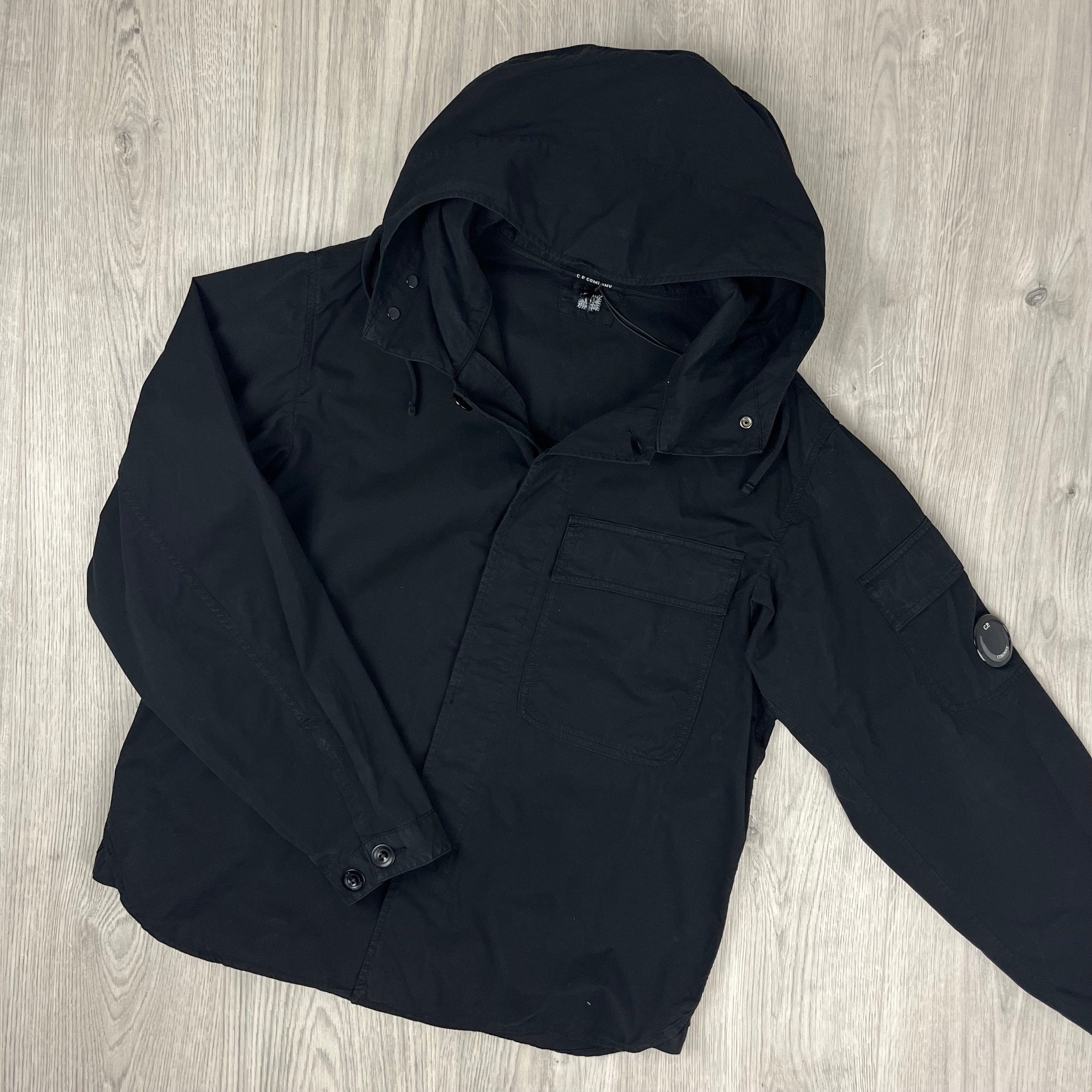 CP Company Hooded Overshirt - Black -Usfansport
