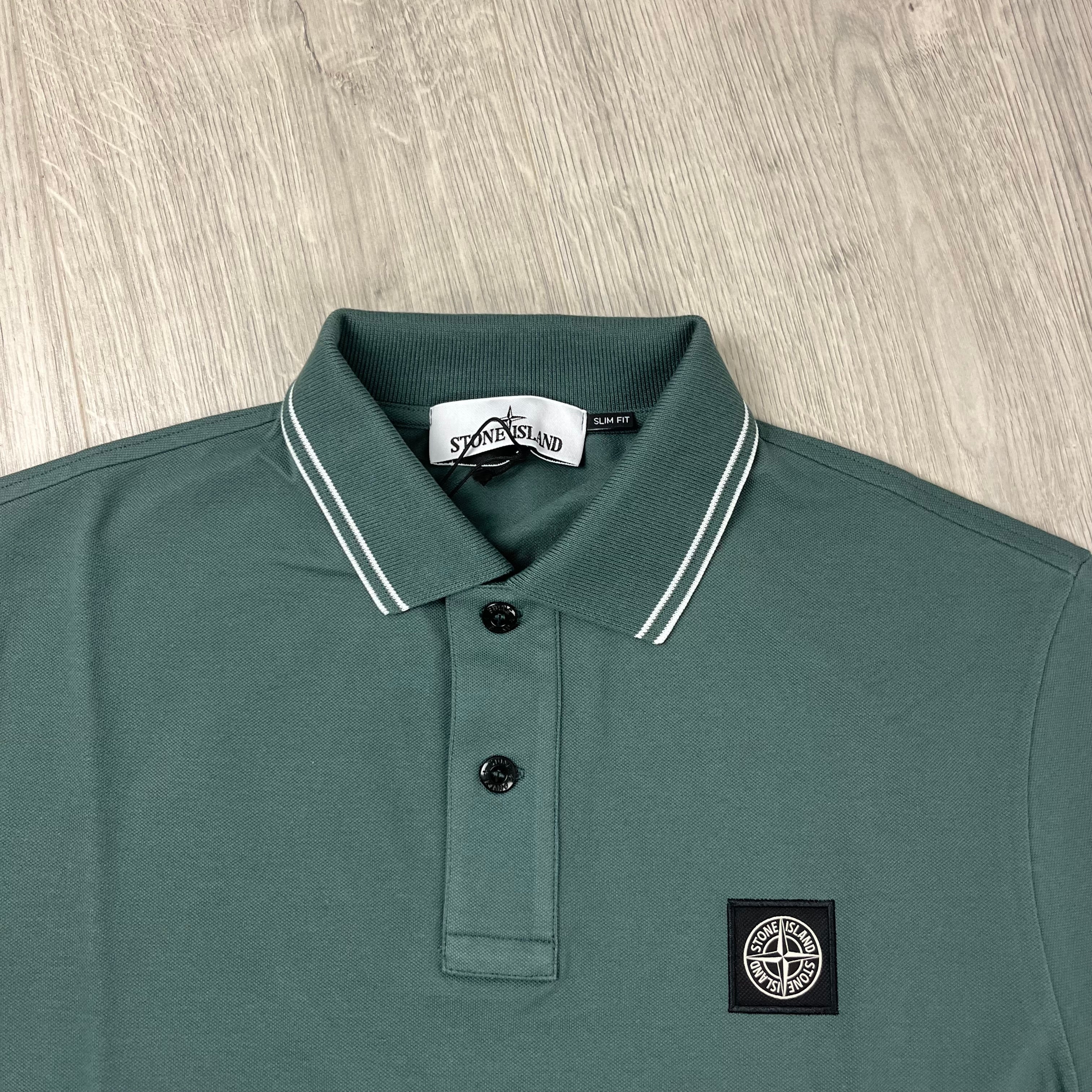 Stone Island Patch Polo Shirt - Bottle Green -Usfansport