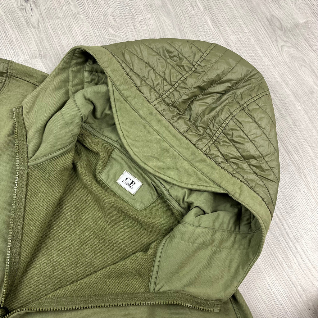 CP Company Raised Fleece Zip Hoodie - Capers -Usfansport