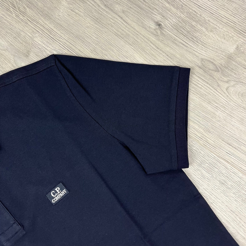 CP Company Piquet Polo Shirt - Navy -Usfansport