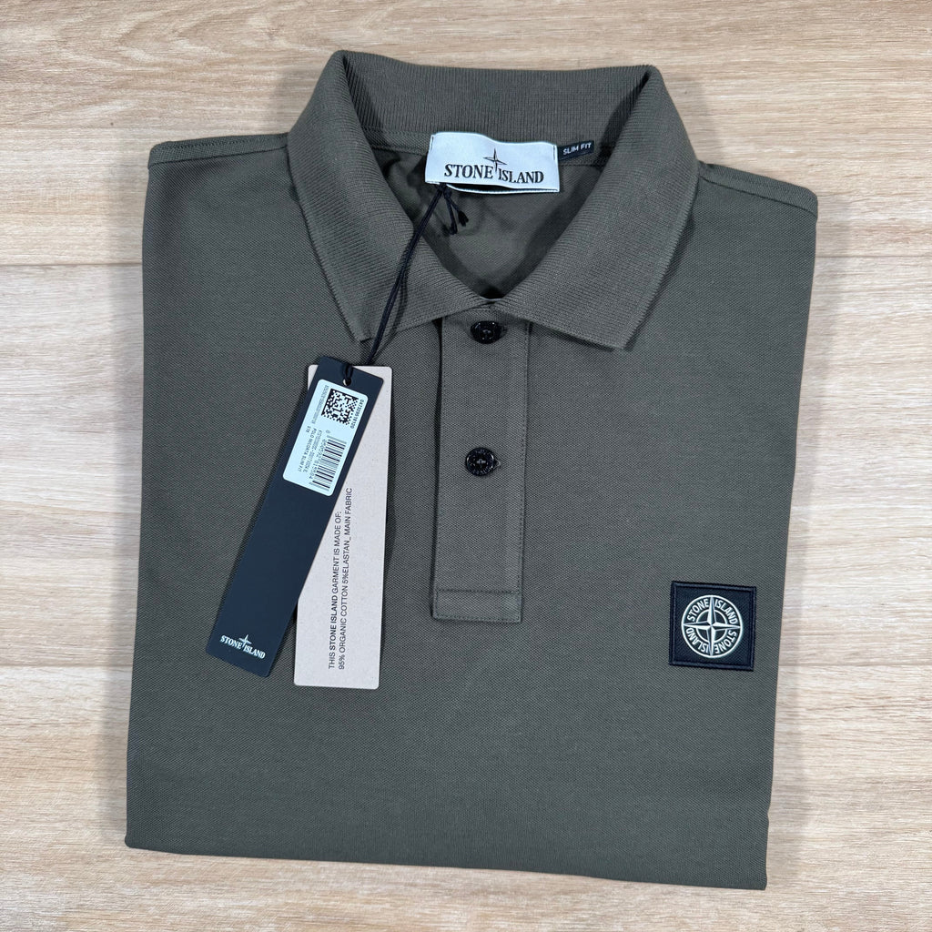 Stone Island Organic Cotton Pique Polo Shirt in Military Green -Usfansport