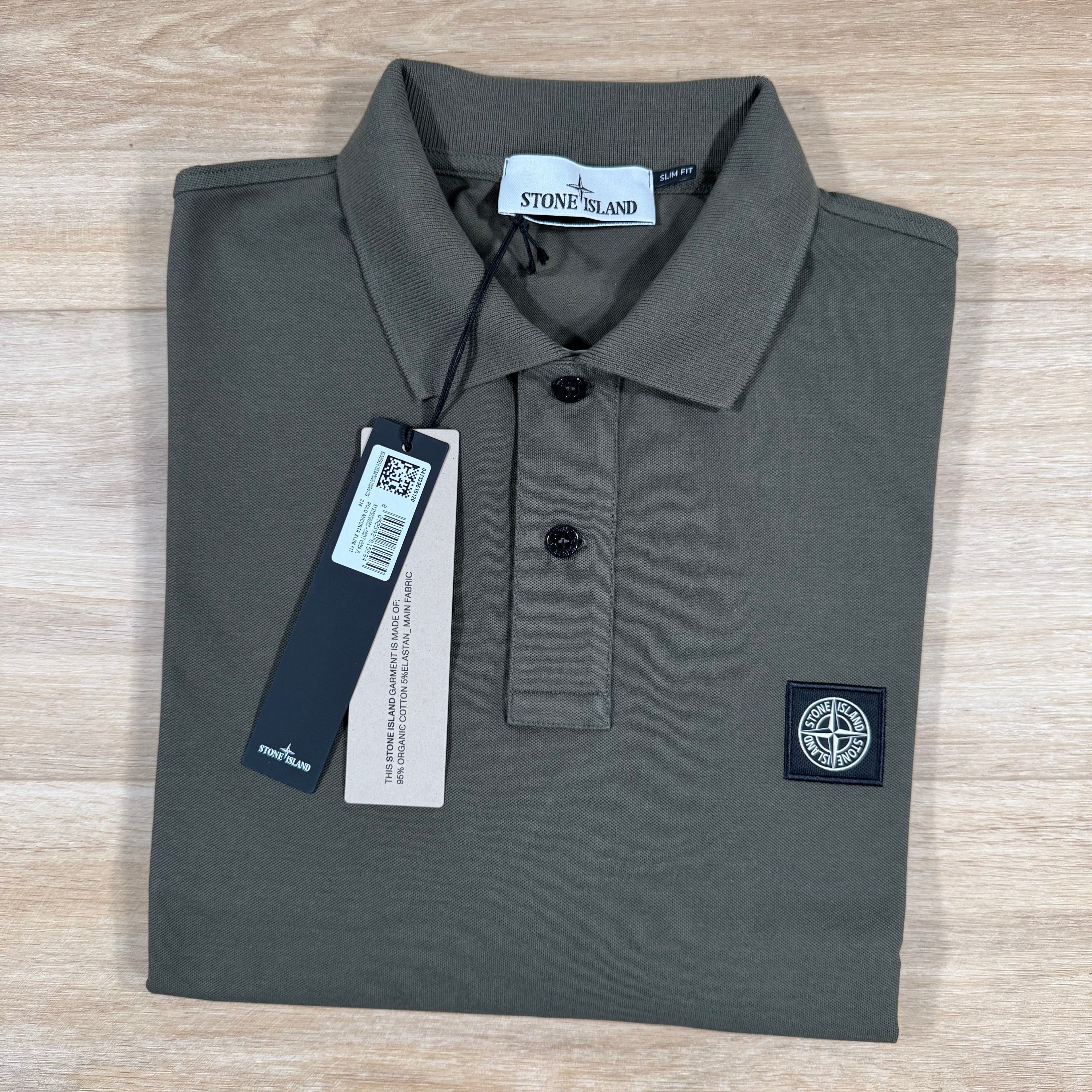 Stone Island Organic Cotton Pique Polo Shirt in Military Green -Usfansport