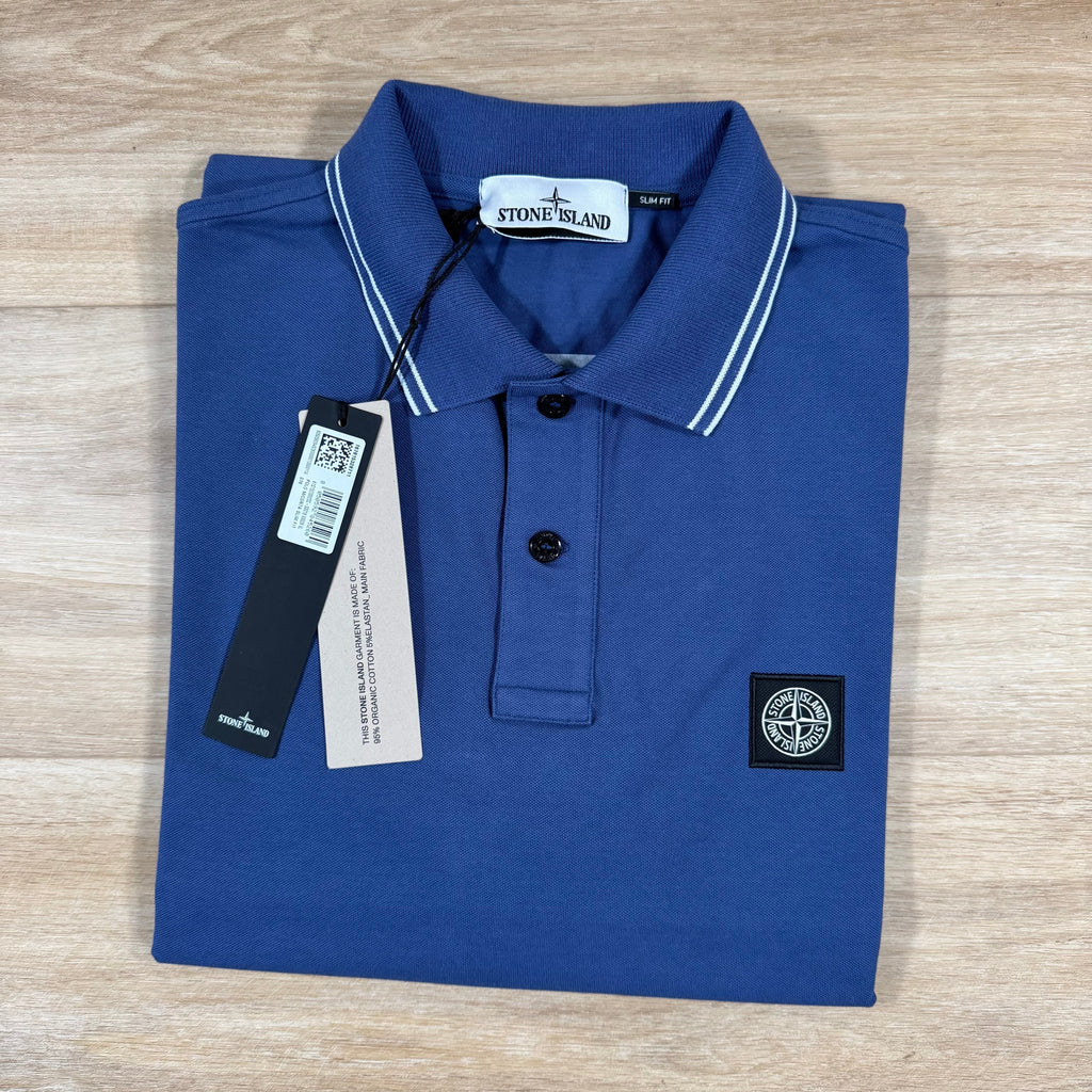 Stone Island Organic Cotton Pique Polo Shirt in Blue Marine -Usfansport