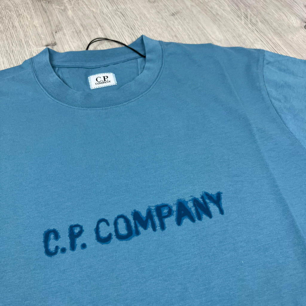 CP Company Printed T-Shirt - Aegean Blue -Usfansport
