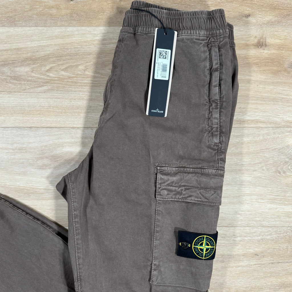 Stone Island Stretch Cargo Pants in Walnut Brown -Usfansport
