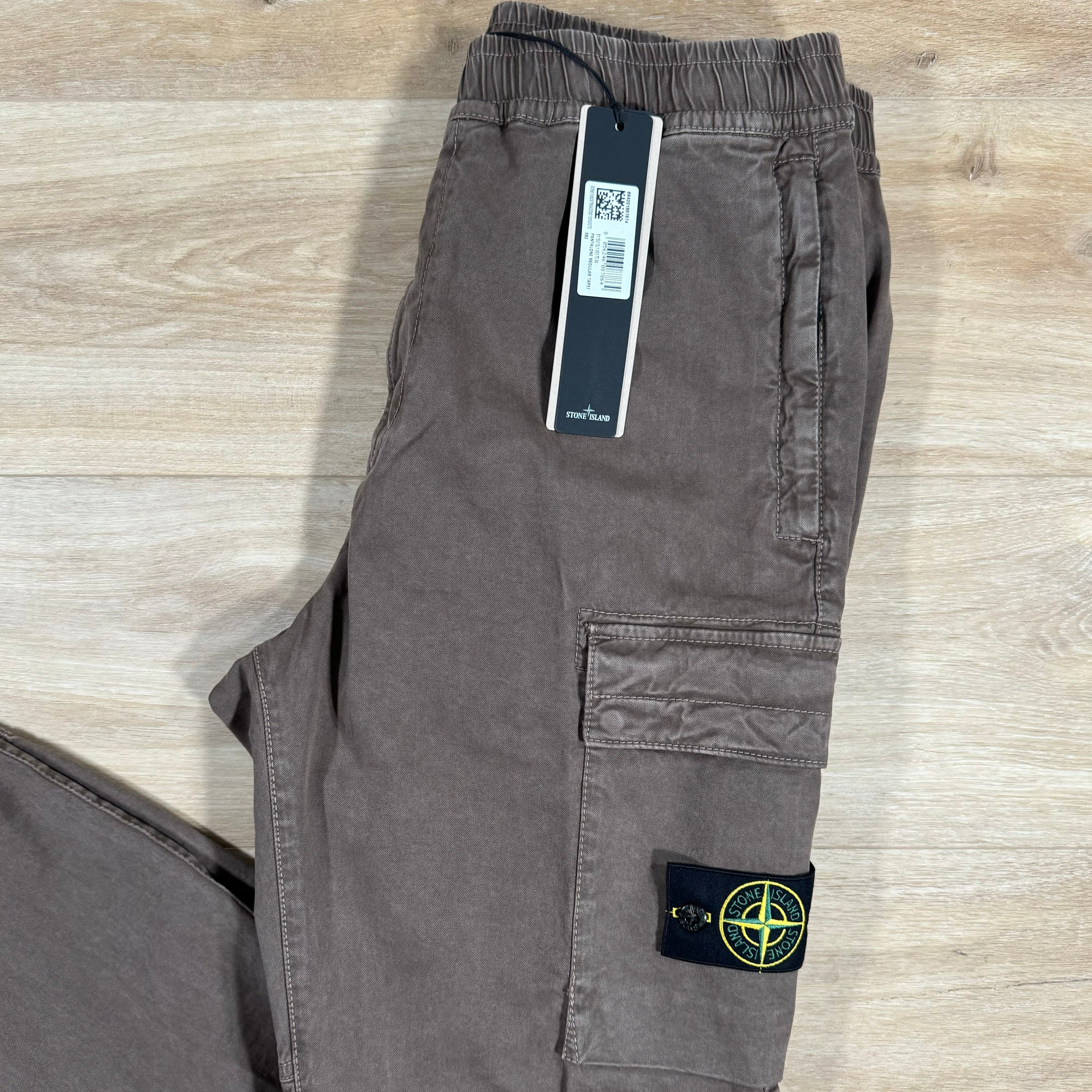 Stone Island Stretch Cargo Pants in Walnut Brown -Usfansport