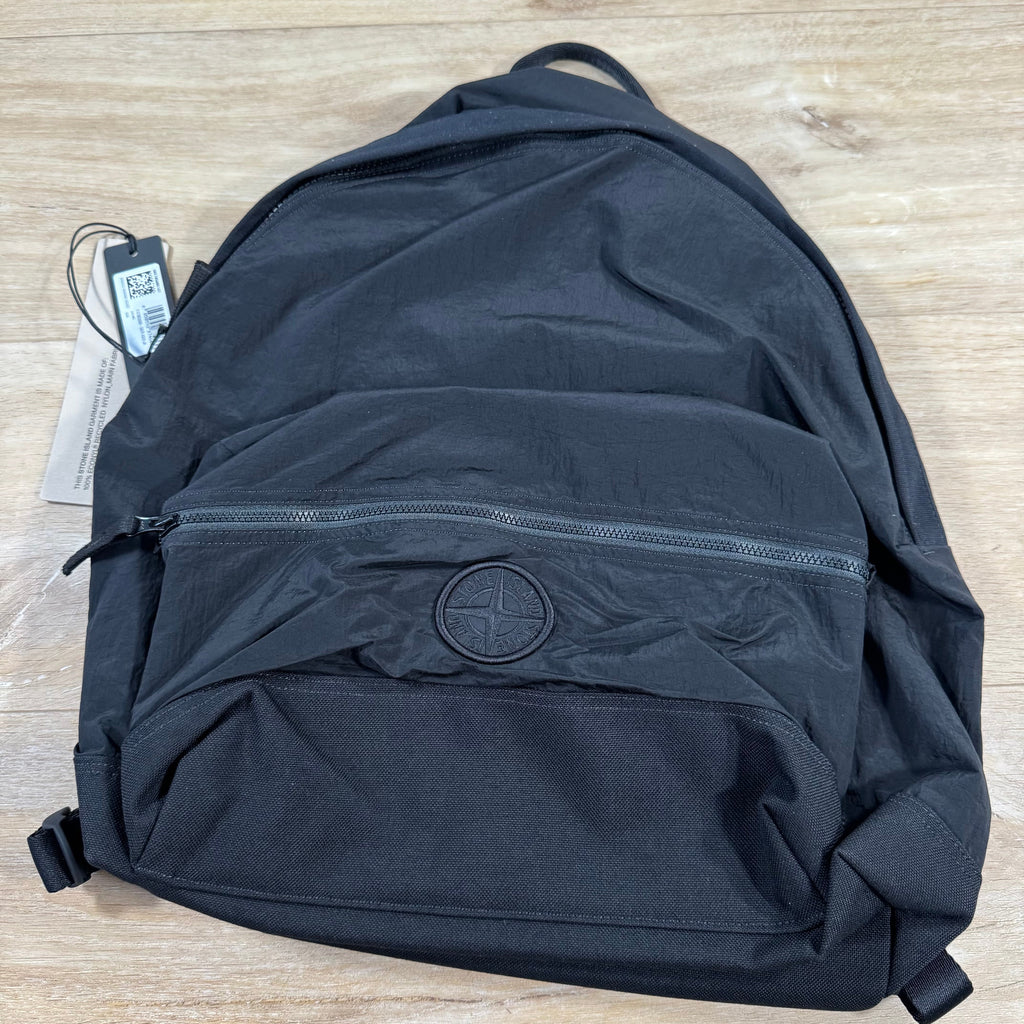 Stone Island Nylon Metal Padded Backpack in Black -Usfansport