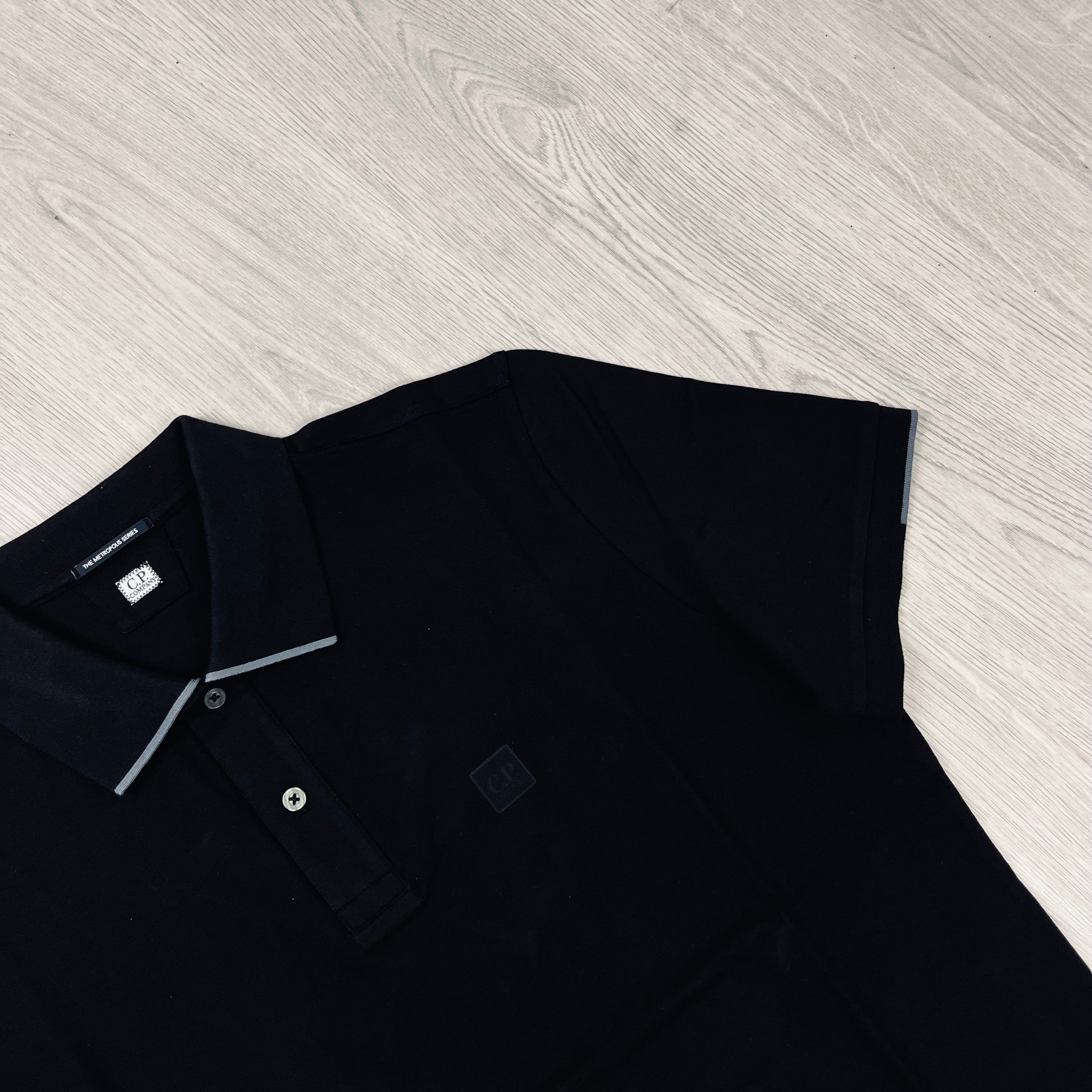 CP Company Metropolis Polo Shirt - Black -Usfansport