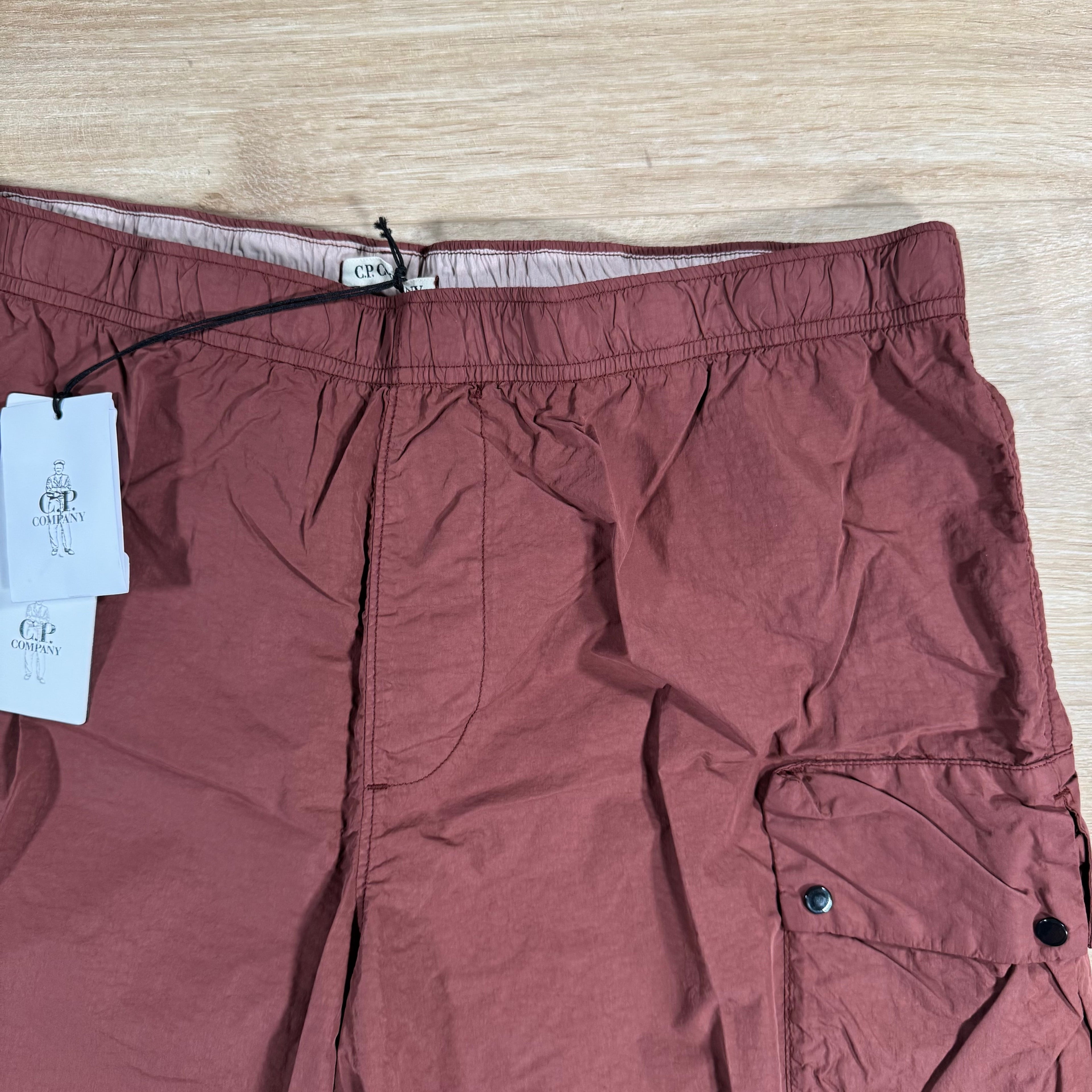 CP Company Flatt Nylon Cargo Lens Swim Shorts in Sable - Brown -Usfansport