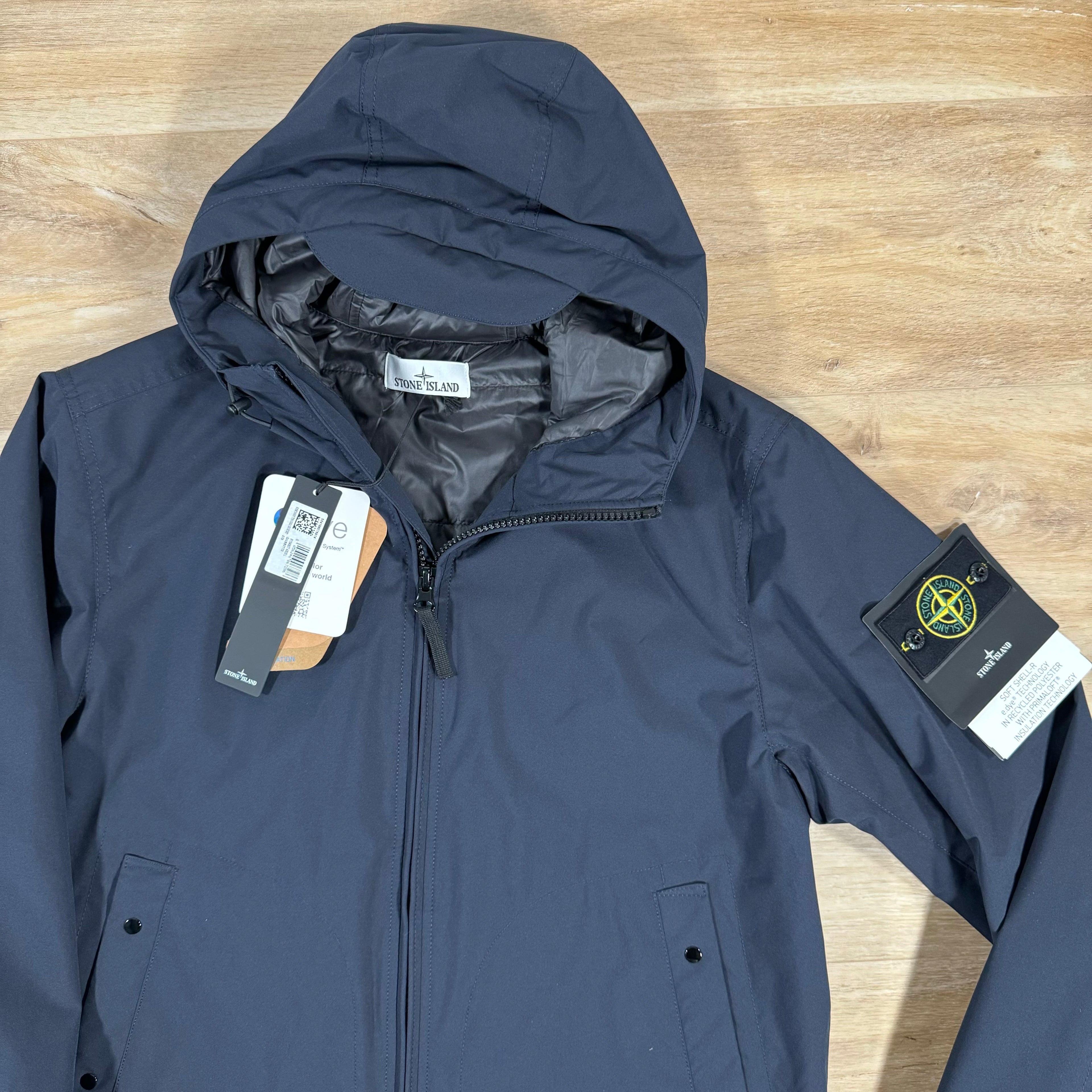 Stone Island Soft Shell-R Jacket with Primaloft Insulation in Navy -Usfansport