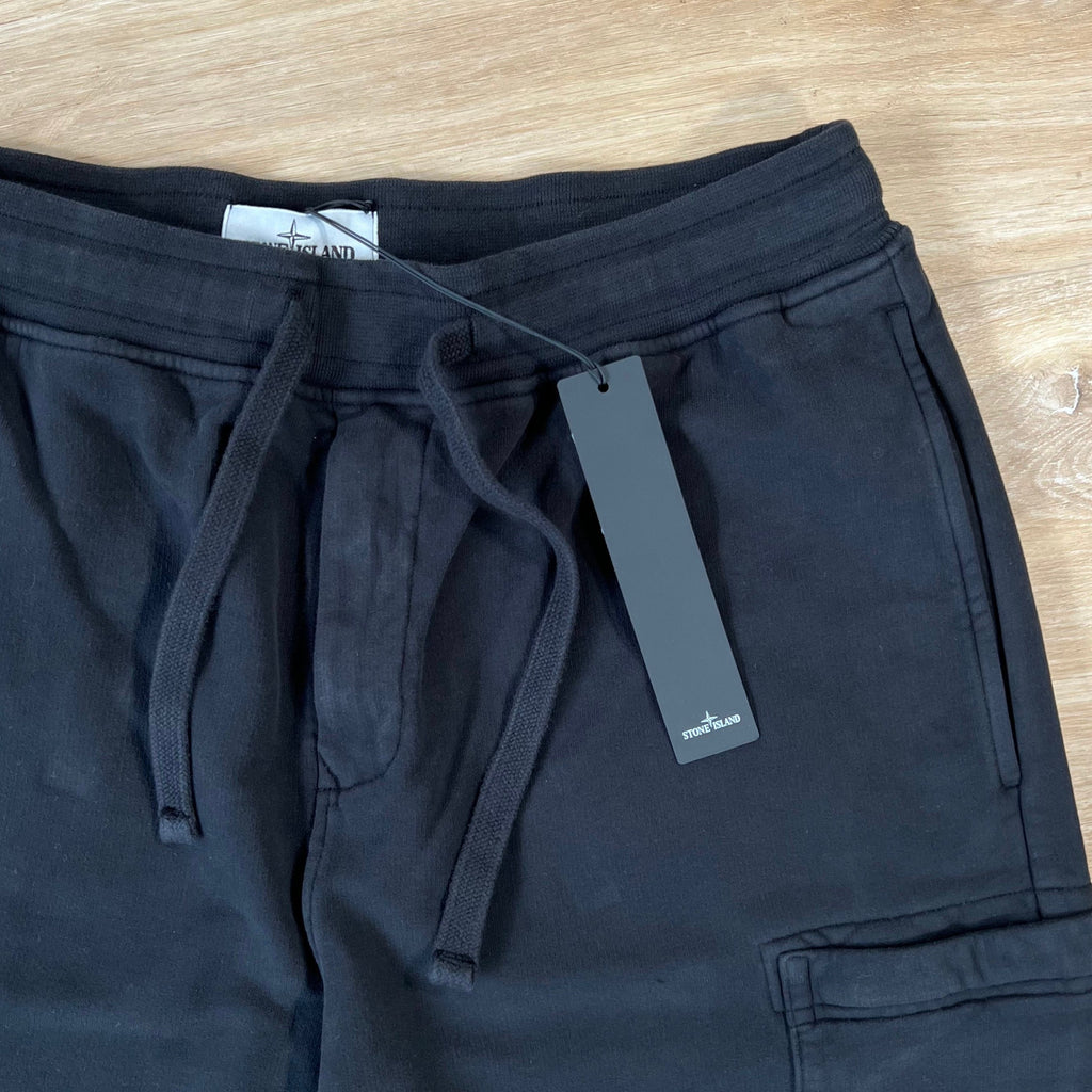 Stone Island Organic Cotton Fleece Shorts in Black -Usfansport
